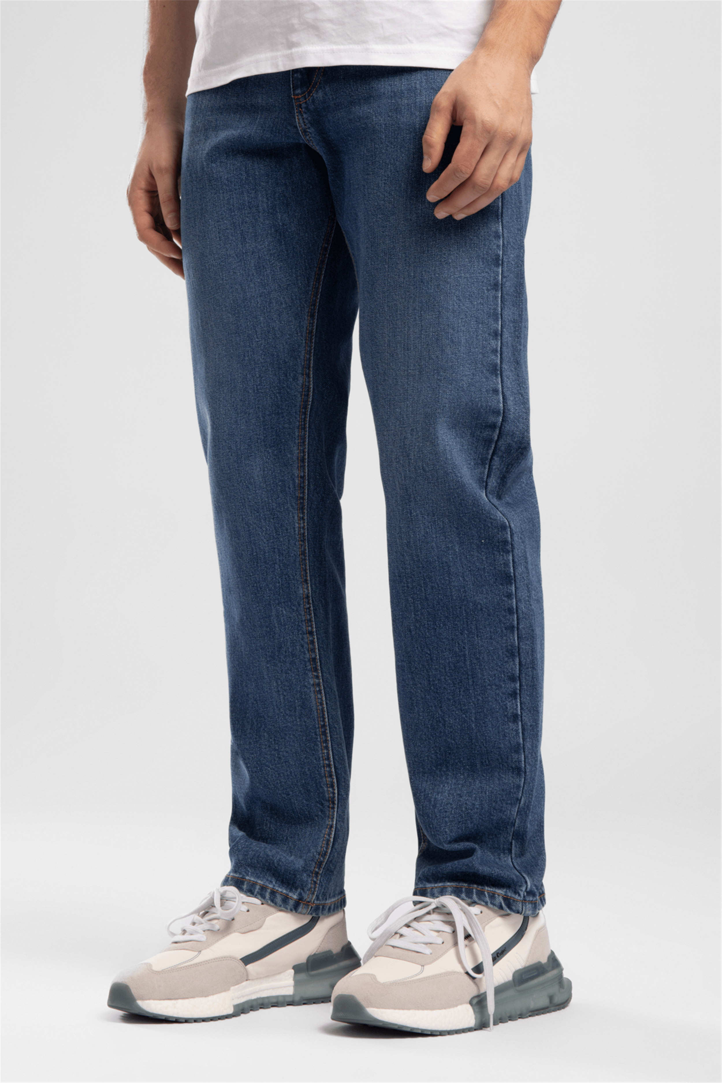 Rico Yüksek Bel Normal Kesim Düz Paça Mavi Erkek Jean Pantolon