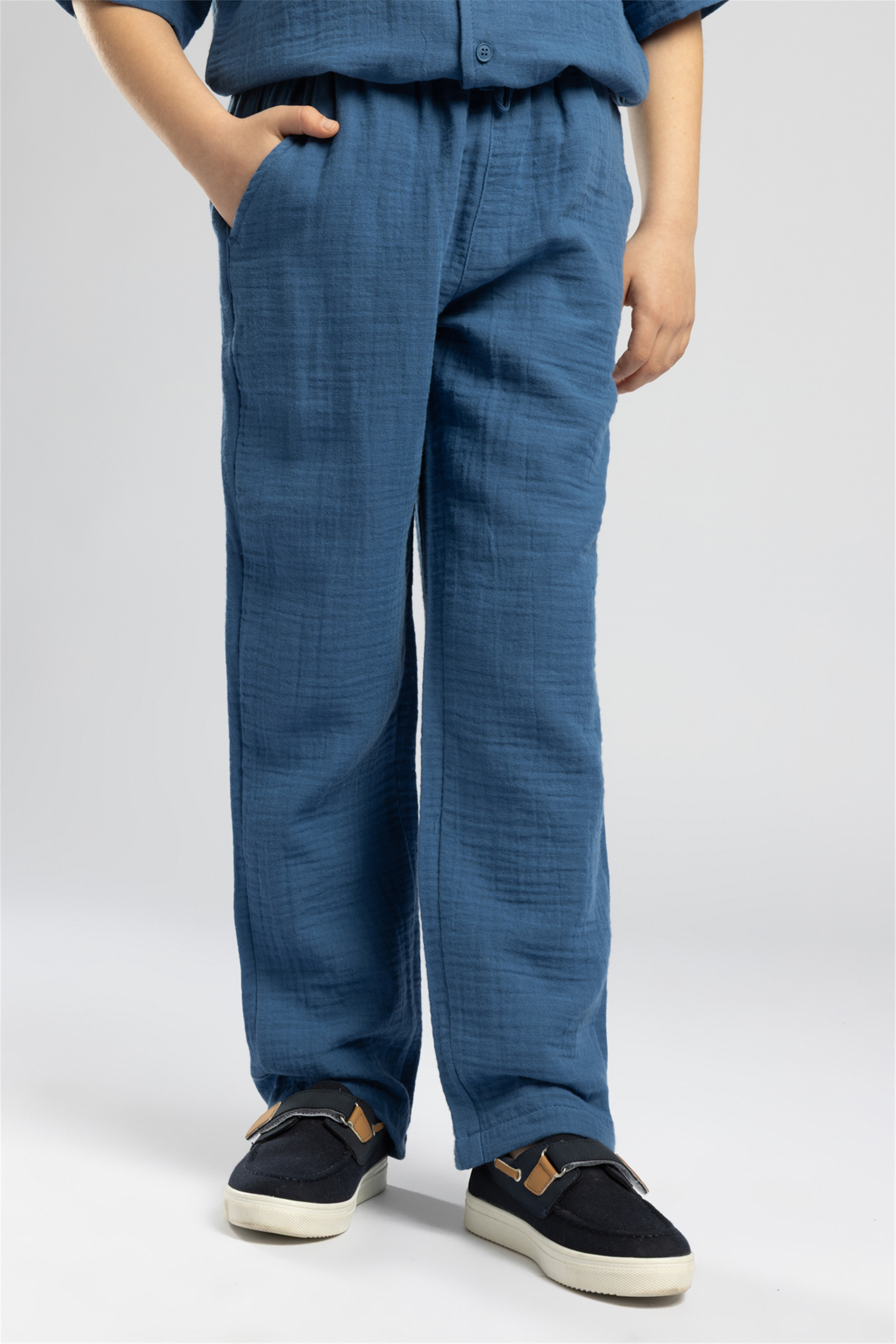 Rıse Erkek Çocuk Straight Fit %100 Pamuk Pantolon Mavi