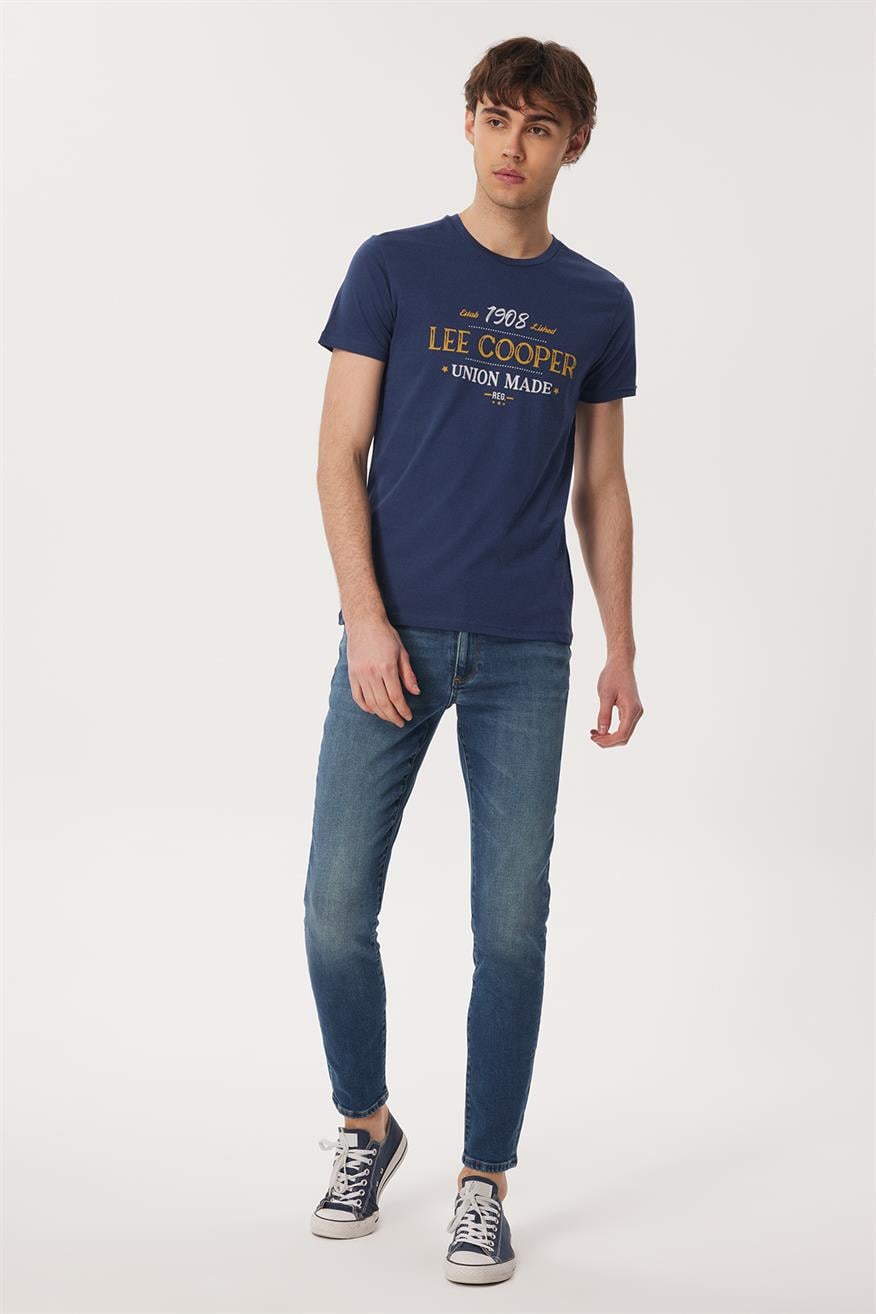 Robert Erkek %100 Pamuk O Yaka T-Shirt Lacivert