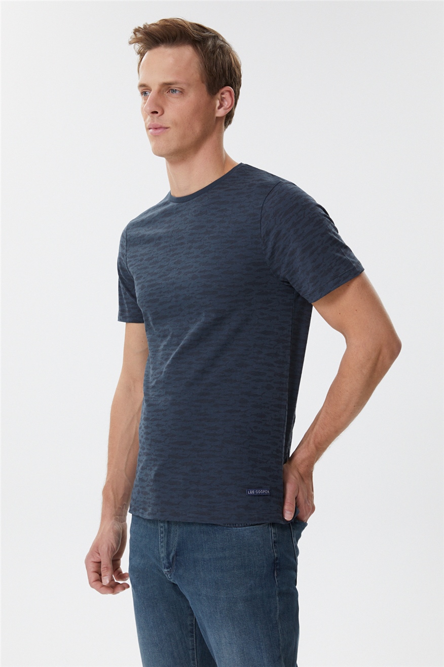 Rogers Erkek %100 Pamuk Bisiklet Yaka T-Shirt Antrasit