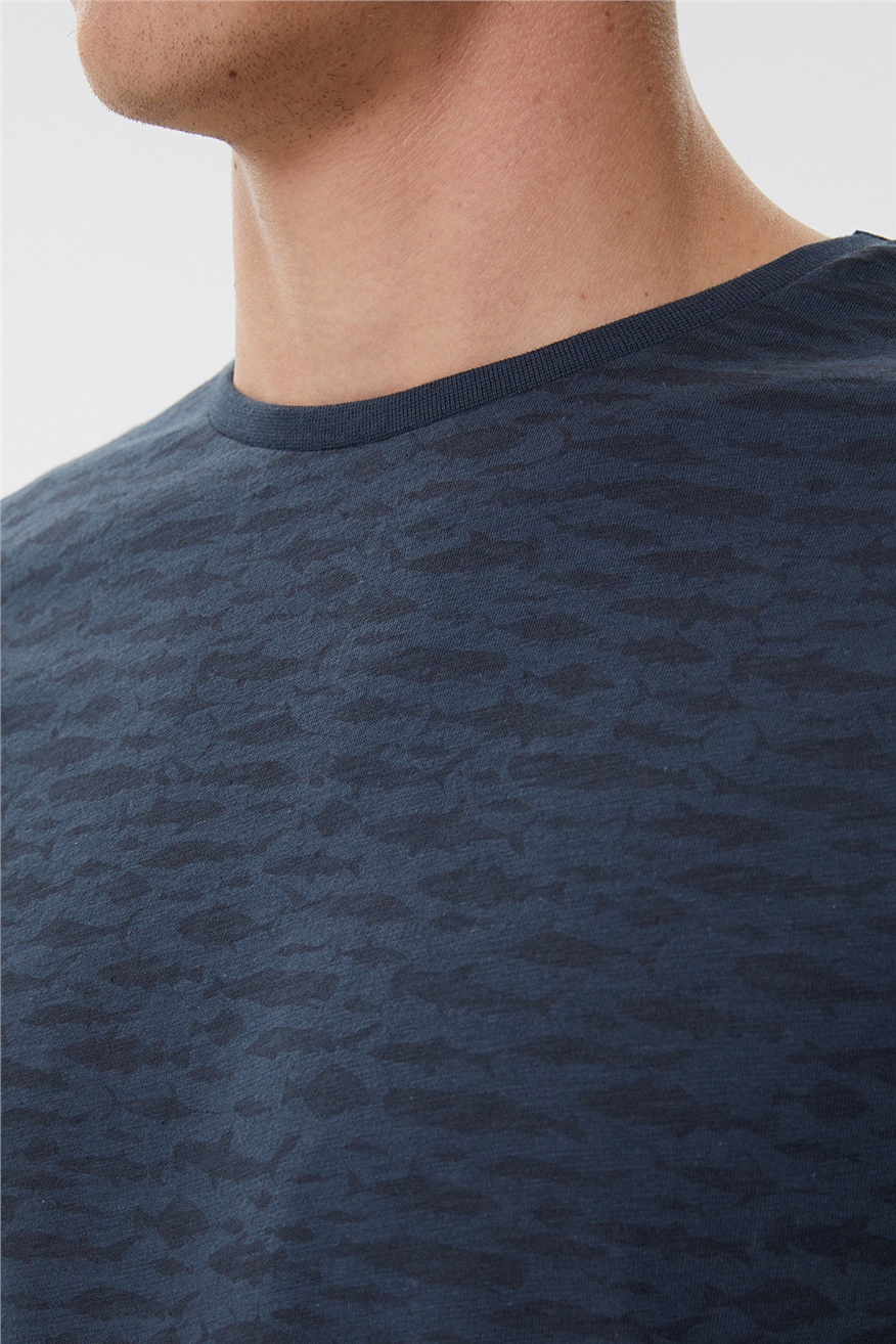 Rogers Erkek %100 Pamuk Bisiklet Yaka T-Shirt Antrasit