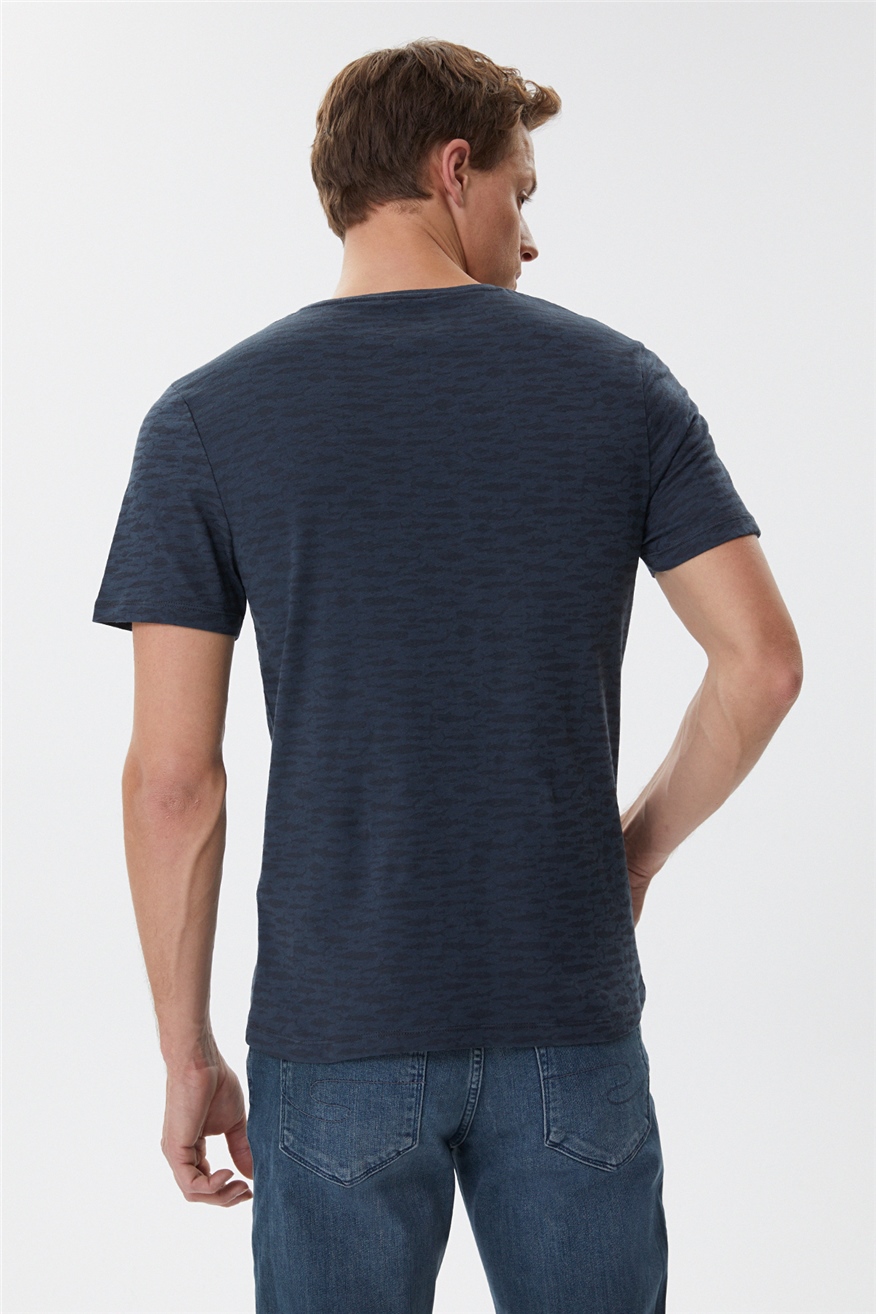 Rogers Erkek %100 Pamuk Bisiklet Yaka T-Shirt Antrasit
