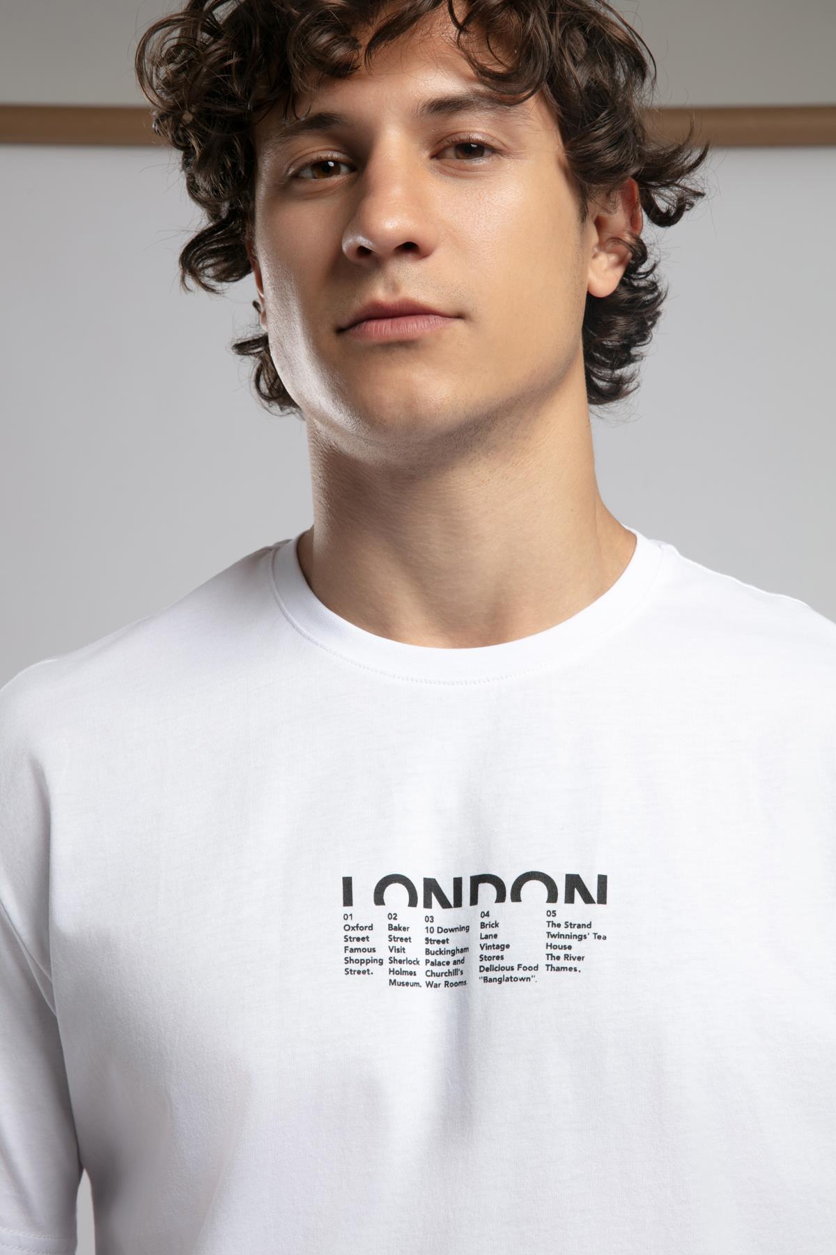 Rolanes Erkek %100 Pamuk O Yaka T-Shirt Beyaz