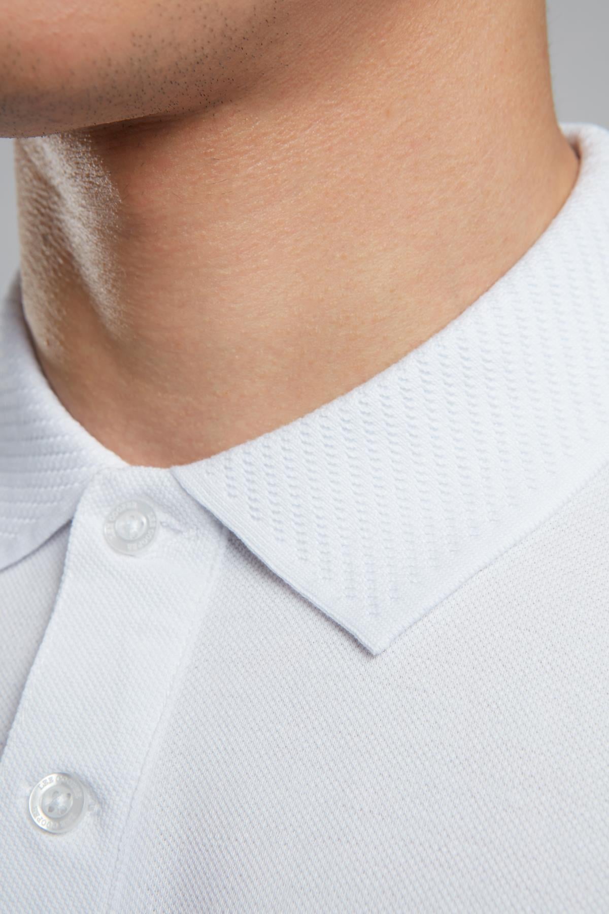 Rolan Erkek %100 Pamuk Polo Yaka T-Shirt Beyaz