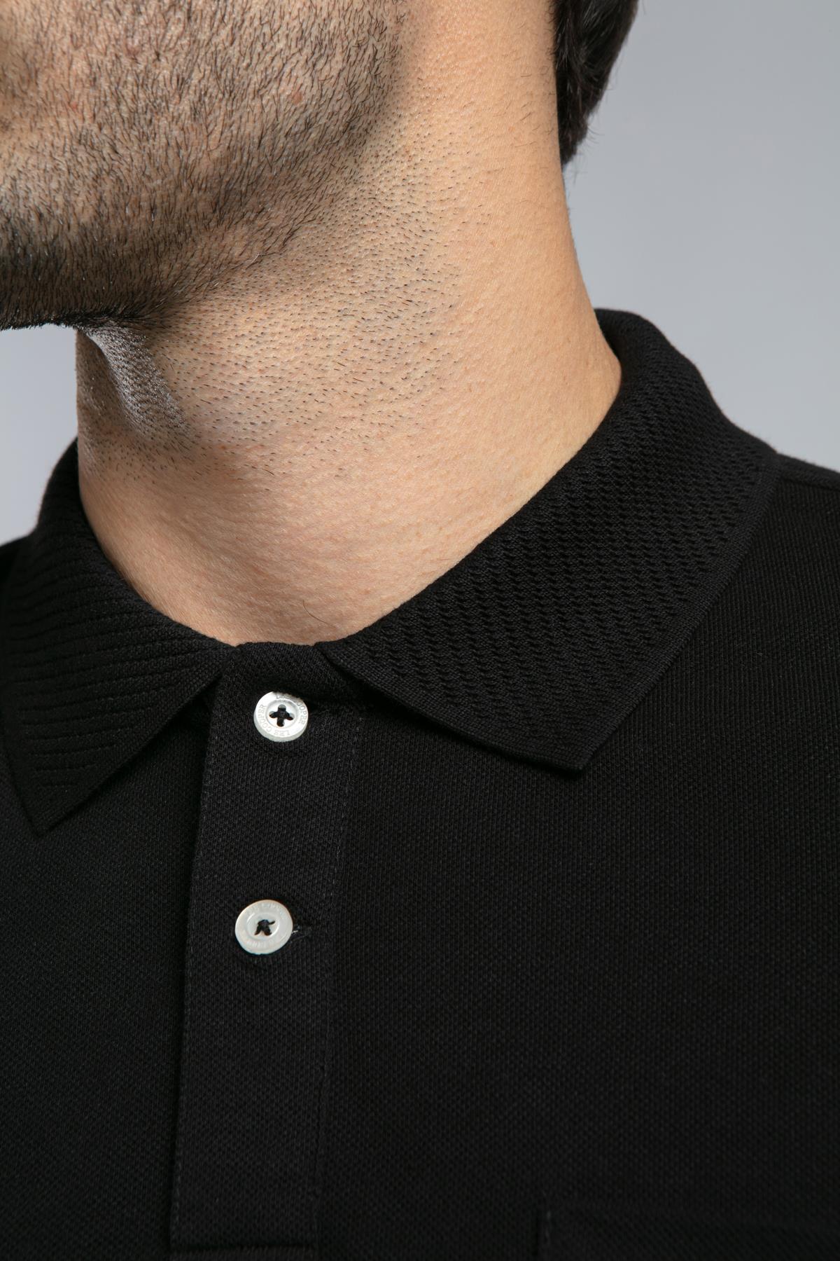 Rolan Erkek %100 Pamuk Polo Yaka T-Shirt Siyah