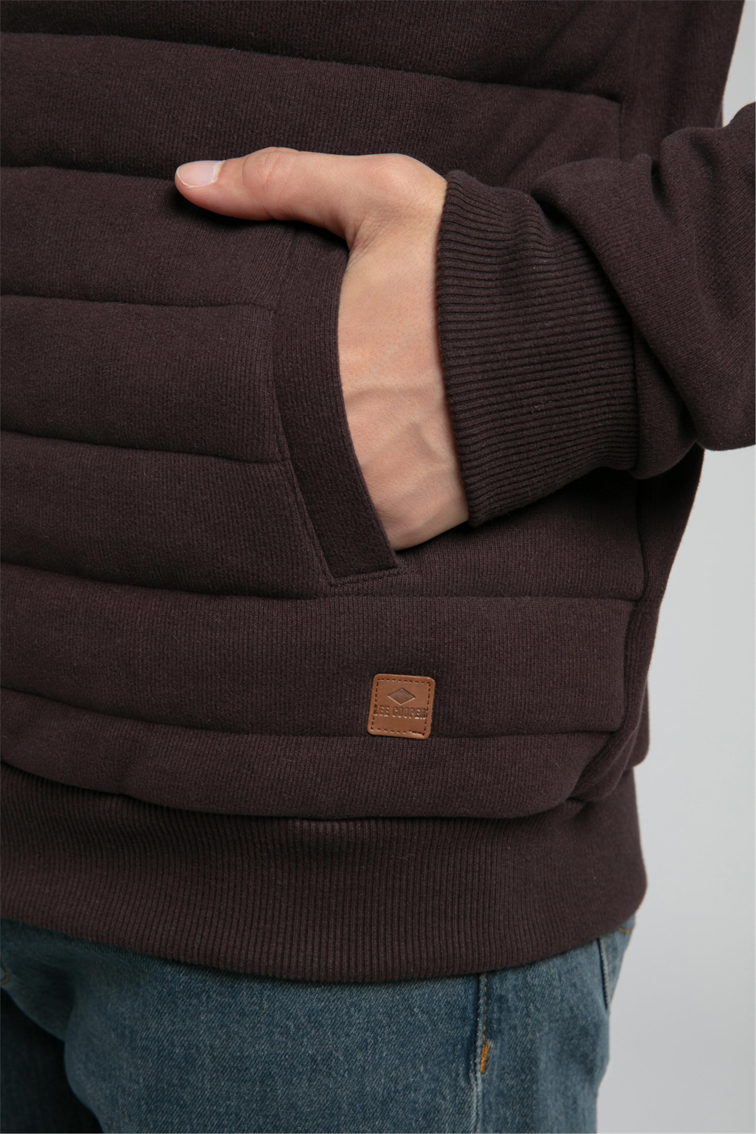 Rowena Erkek Dik Yaka Fermuarli Sweatshirt Acı Kahve