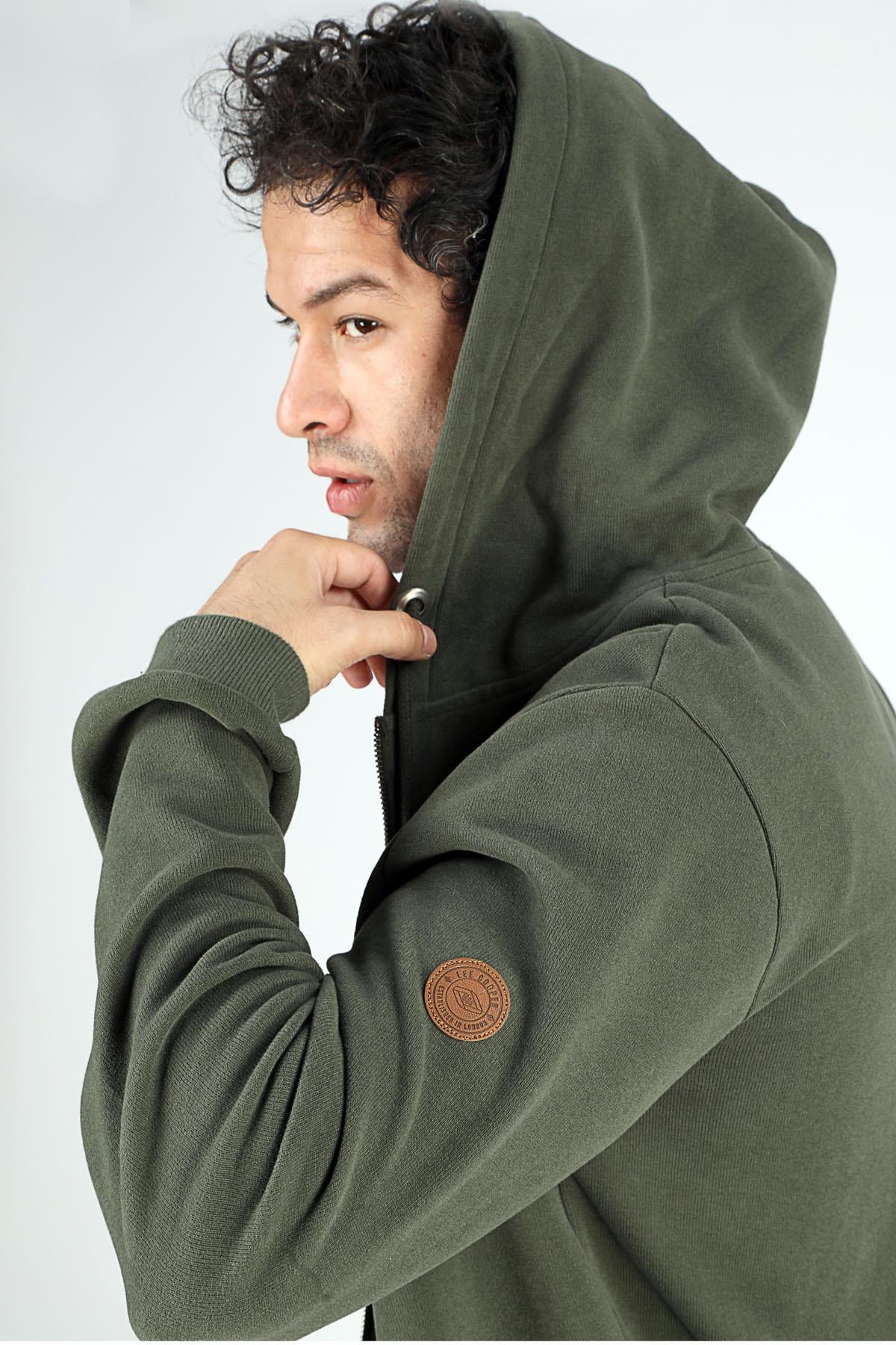 Ruth Erkek Kapüşonlu Fermuarlı Sweatshirt Haki