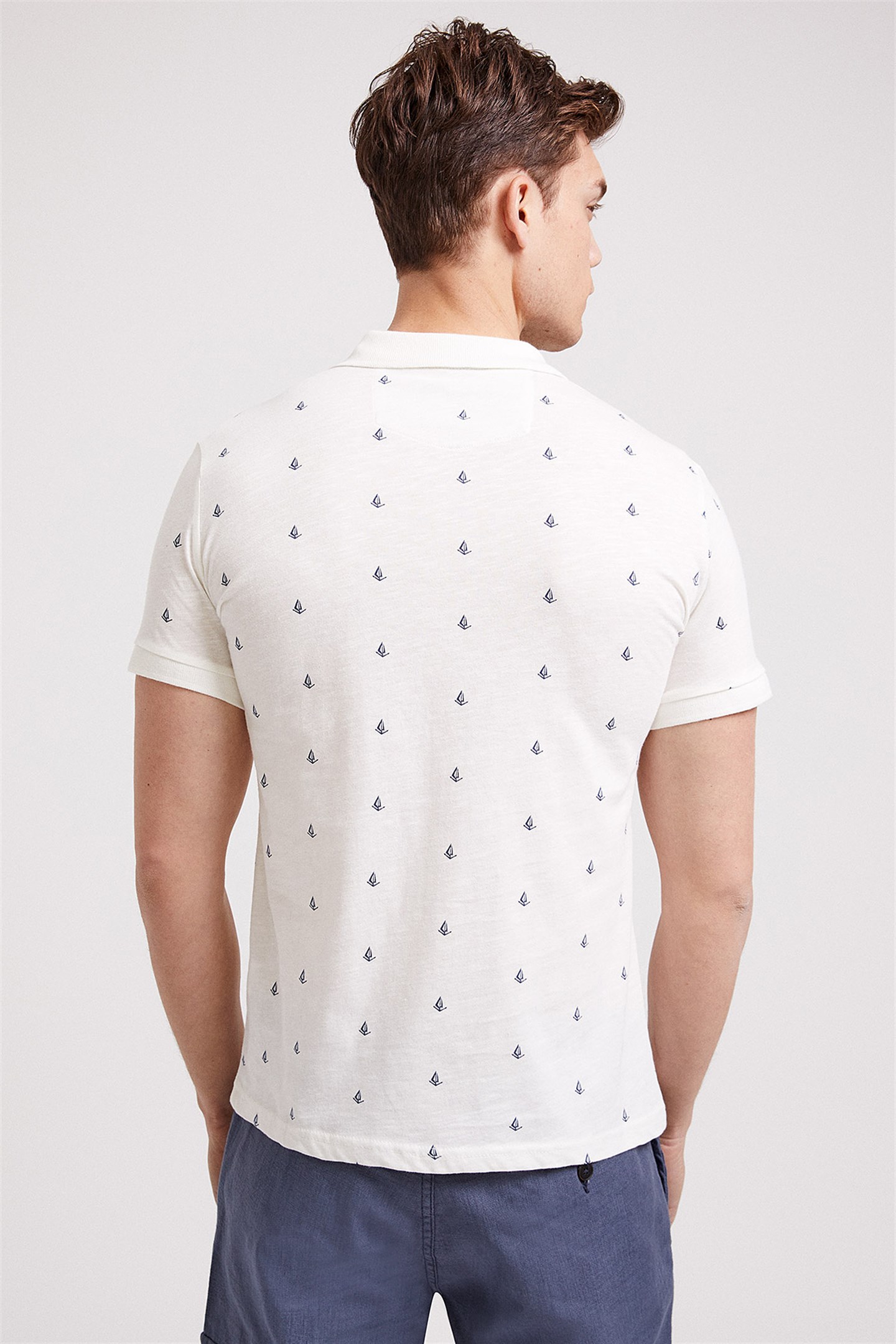 Sail Erkek %100 Pamuk Polo Yaka T-Shirt Ekru
