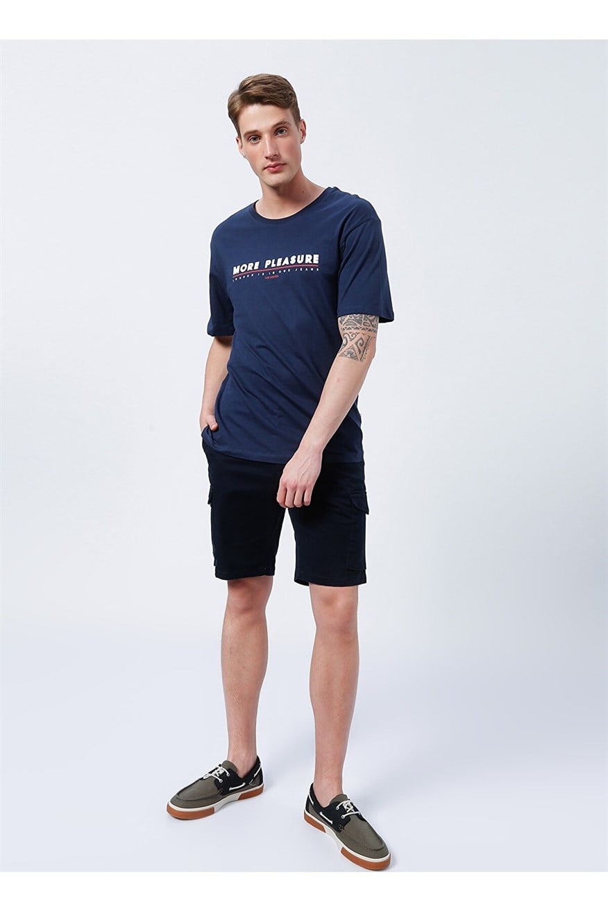 Sanders Erkek Bisiklet Yaka T-Shirt Lacivert