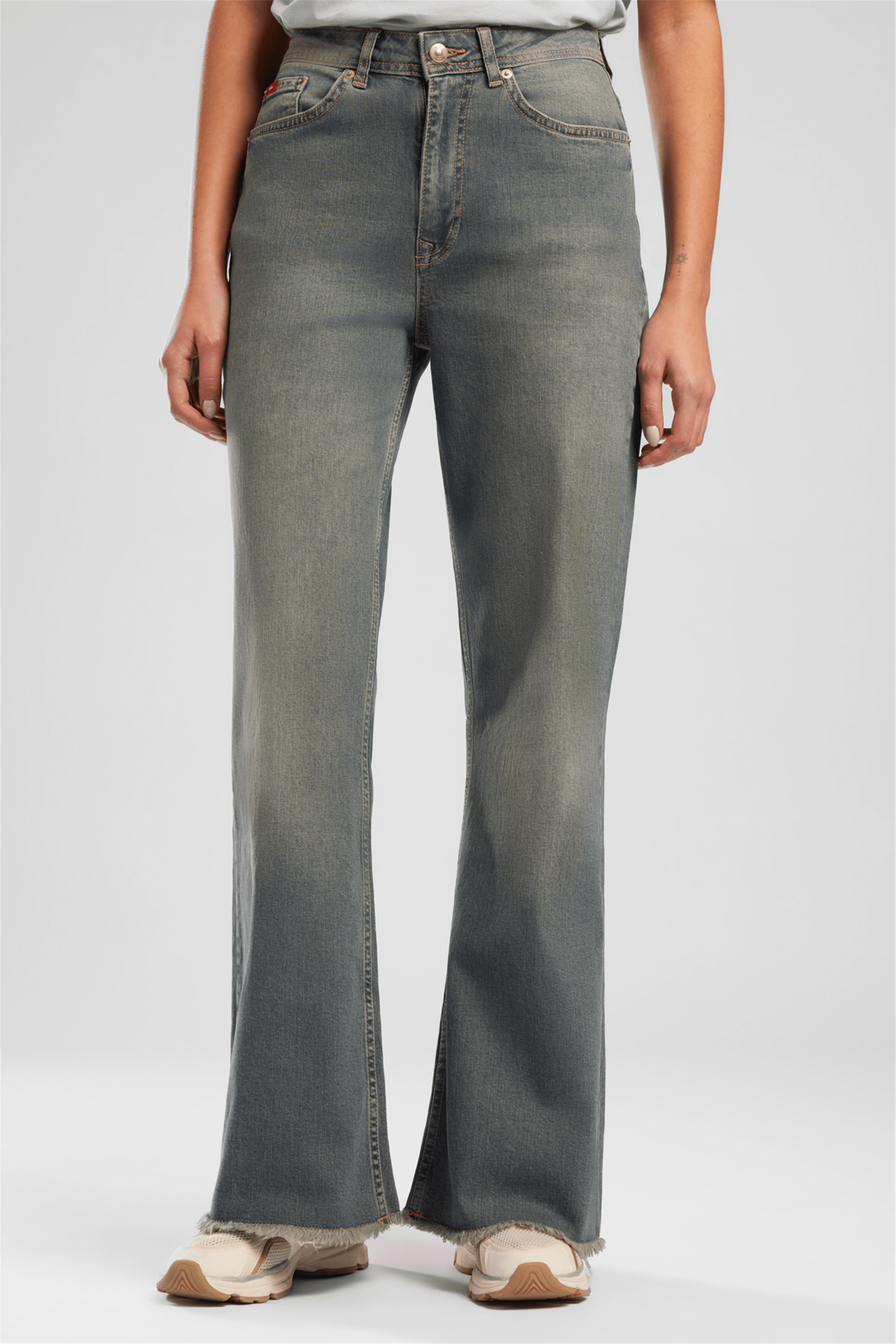 Sandy Kadın High Rise Wide Leg Jean Pantolon Mavi