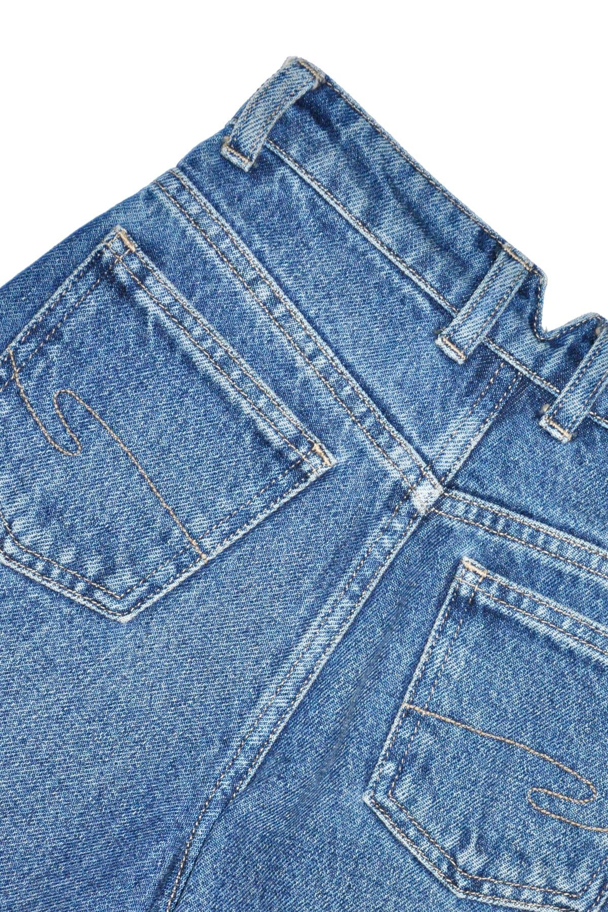 Sandy Yüksek Bel Geniş Paça Kesim Geniş Paça %100 Pamuk Dirty Wash Kız Çocuk Jean Pantolon