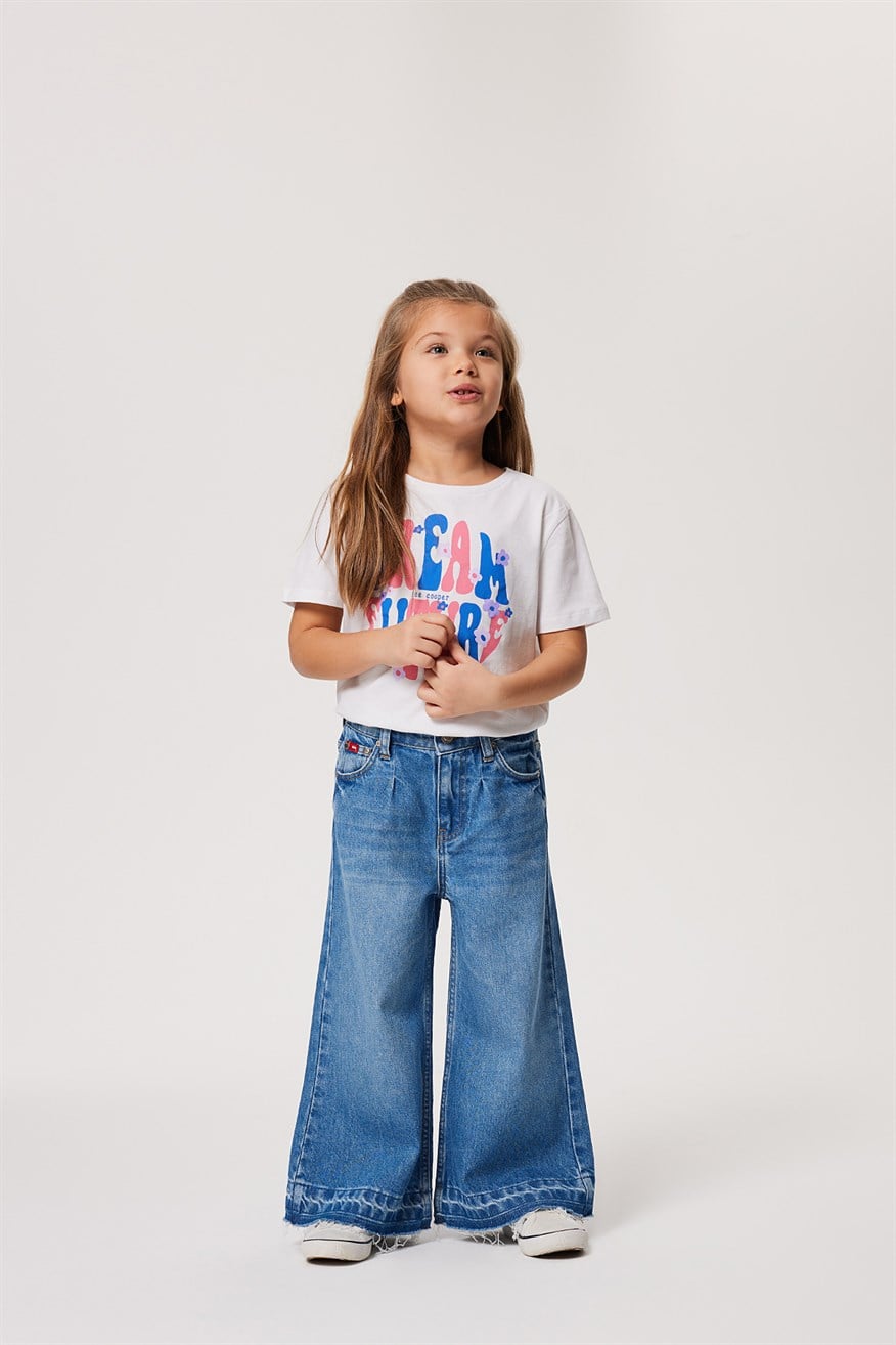 Sandy Kız Çocuk Jean Pantolon Mıd Blue