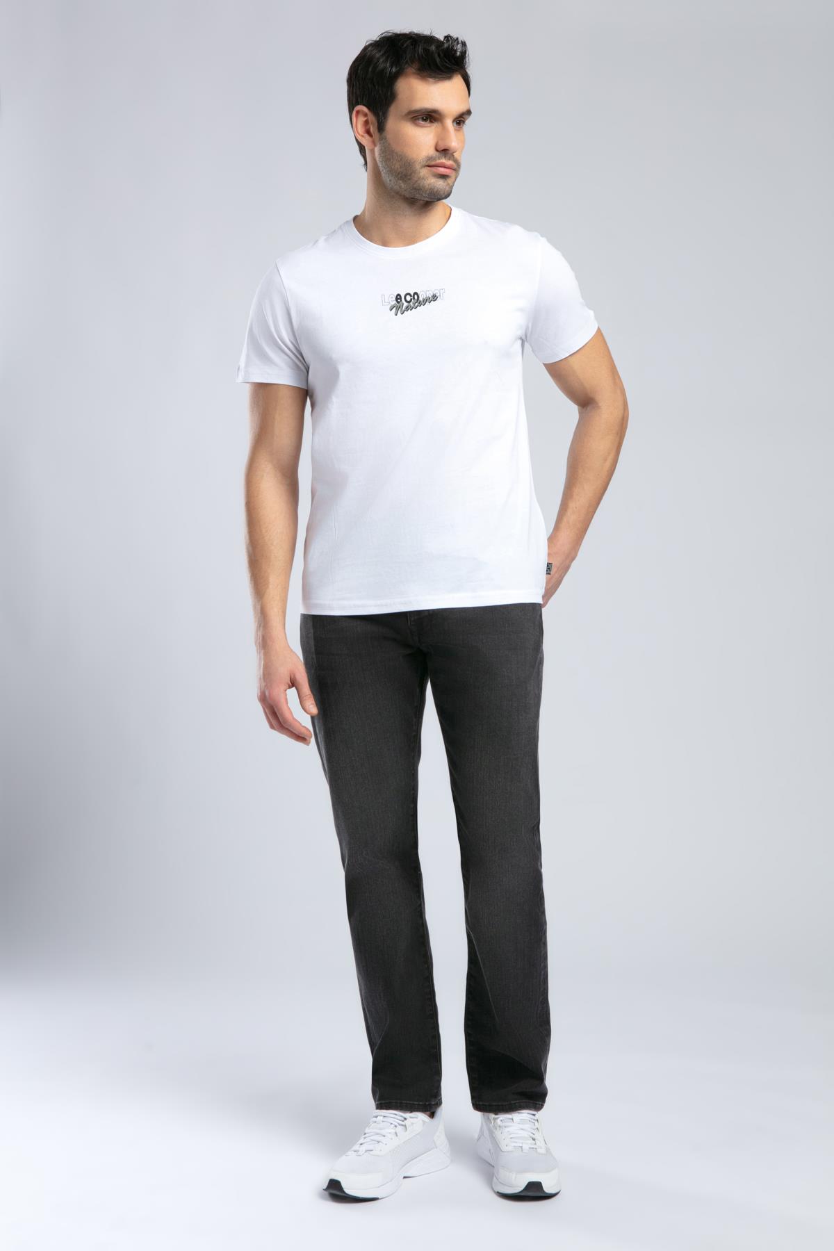 Santino Erkek %100 Pamuk O Yaka T-Shirt Beyaz