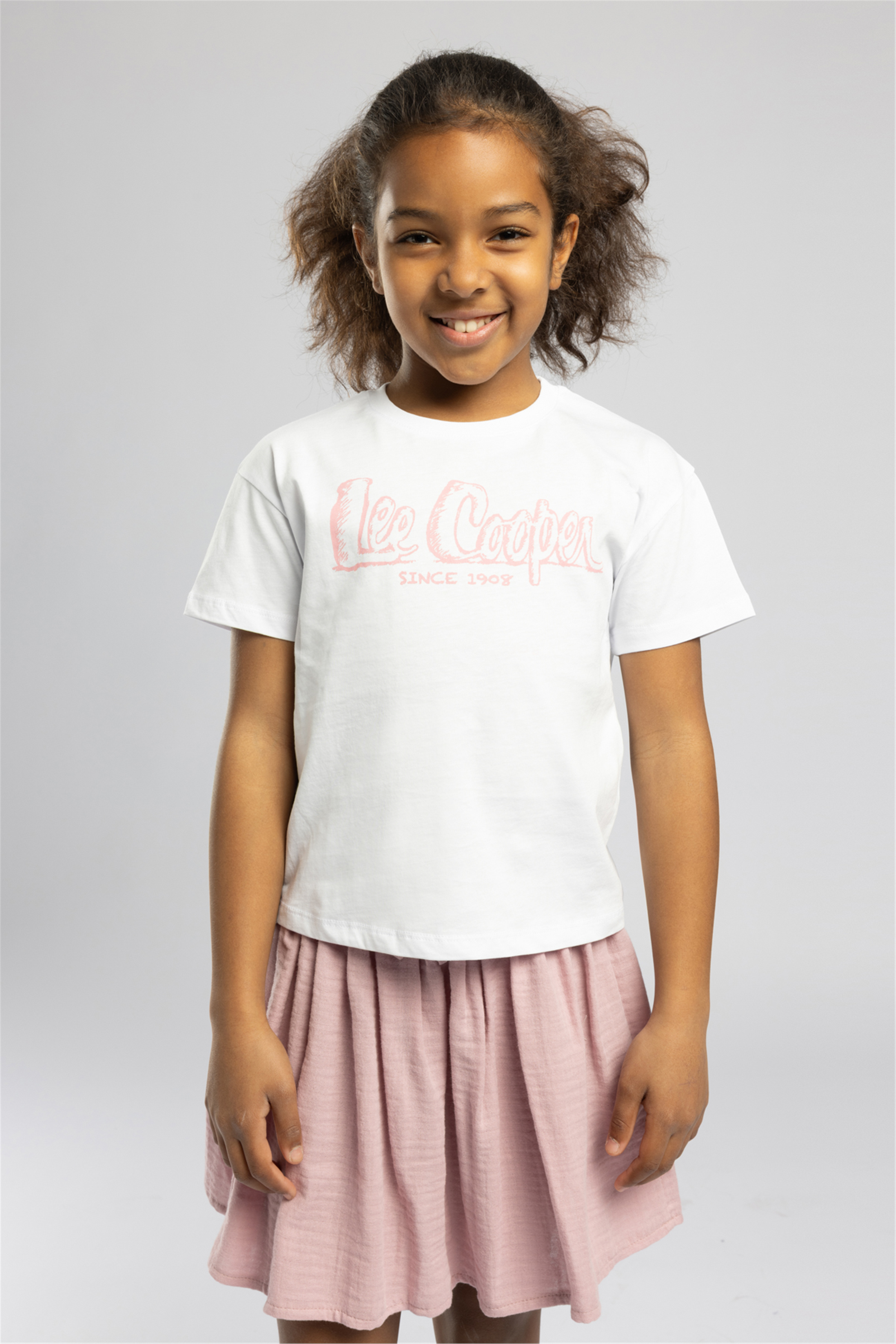 Sketch Kız Çocuk Baskılı Bisiklet Yaka T-Shirt Beyaz