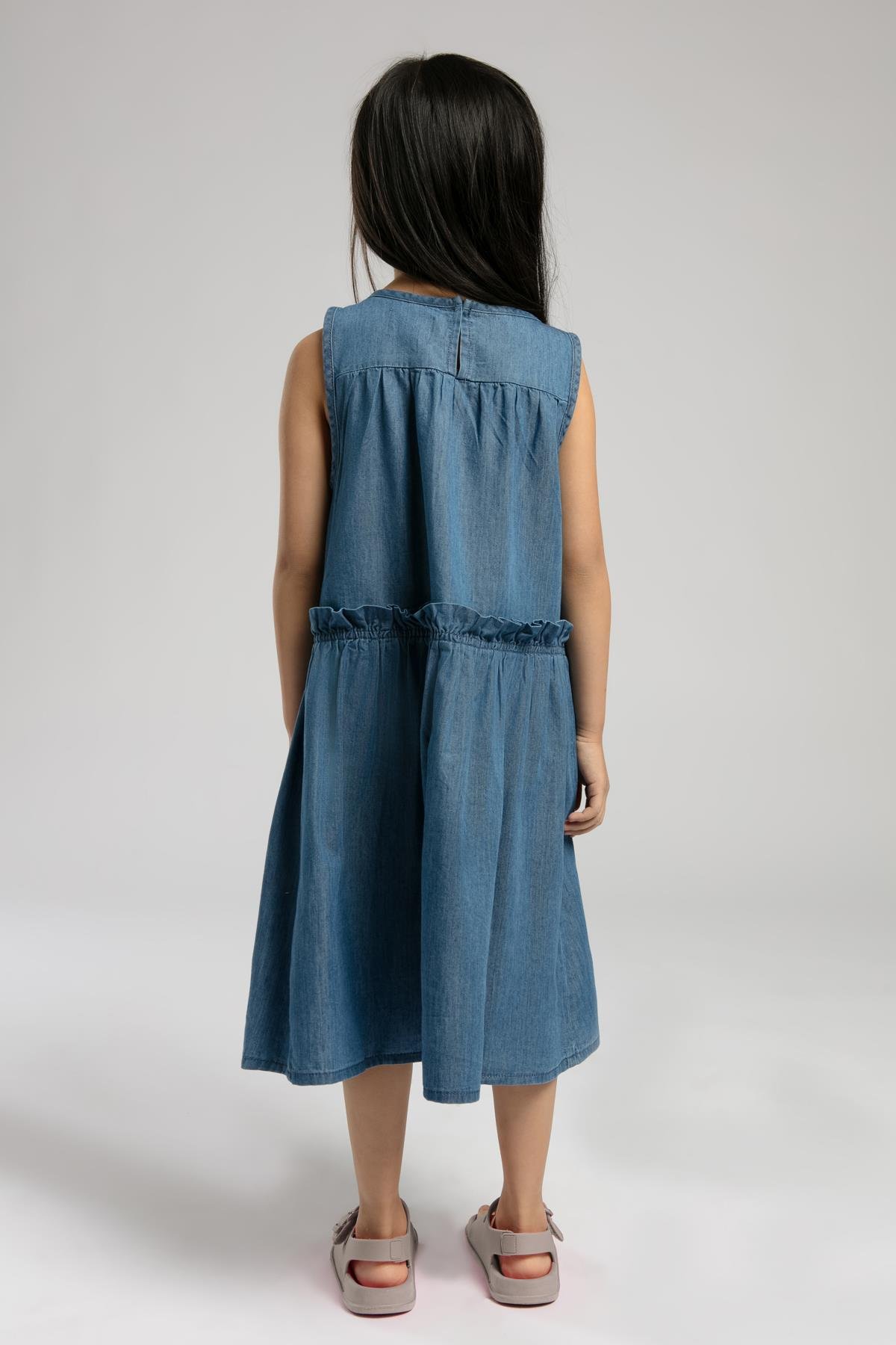 Sun Kız Çocuk Jean Elbise
