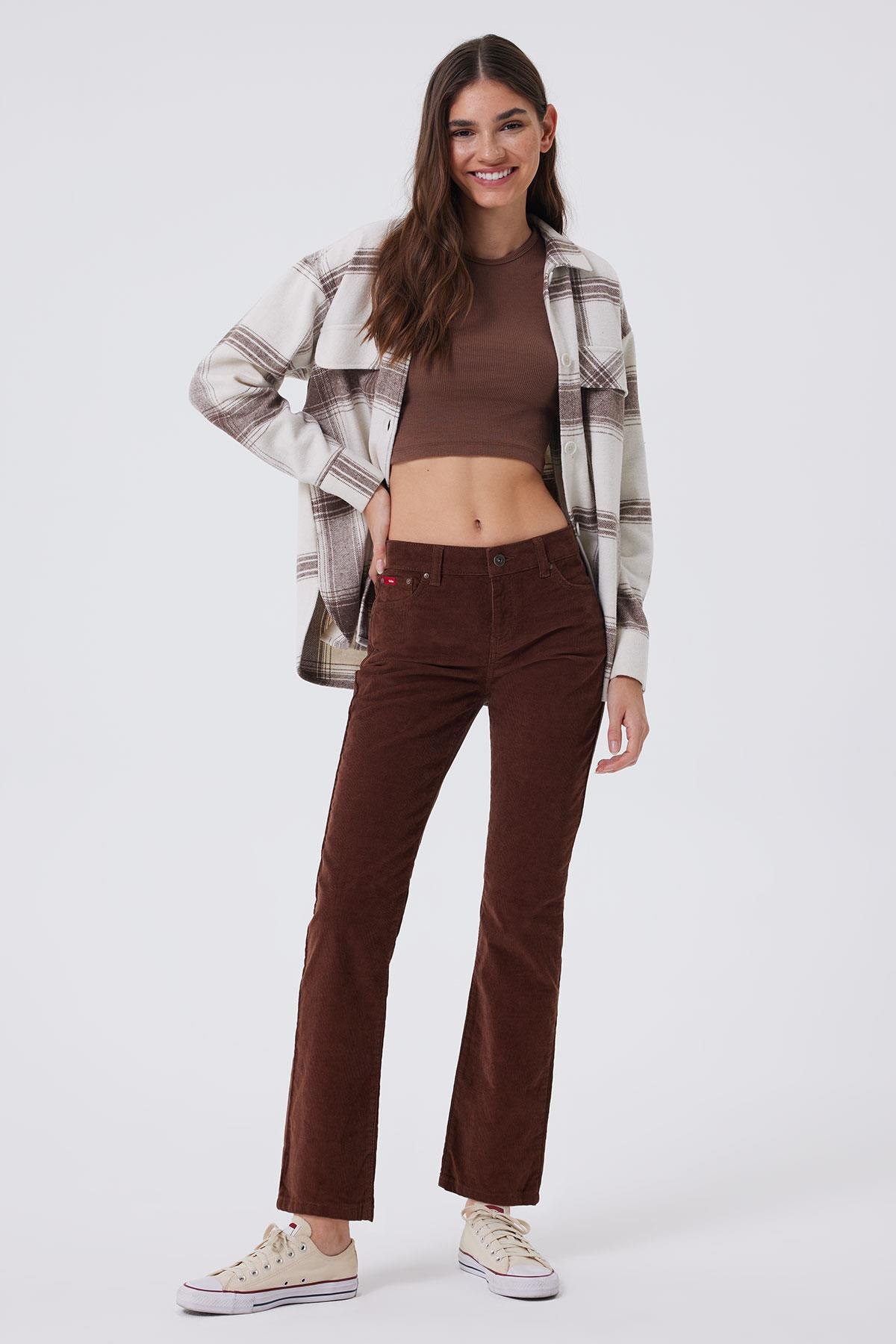 Susıe Kadın Kadife Pantolon Kahve