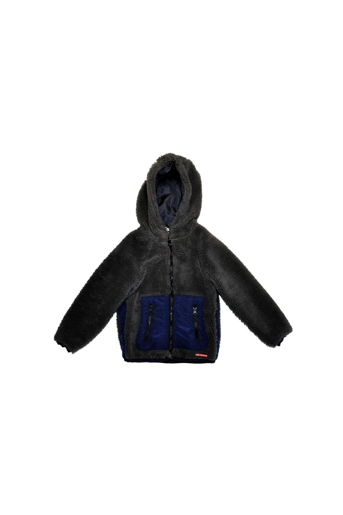 Teddy Erkek Çocuk Kapşonlu Mont Antrasit