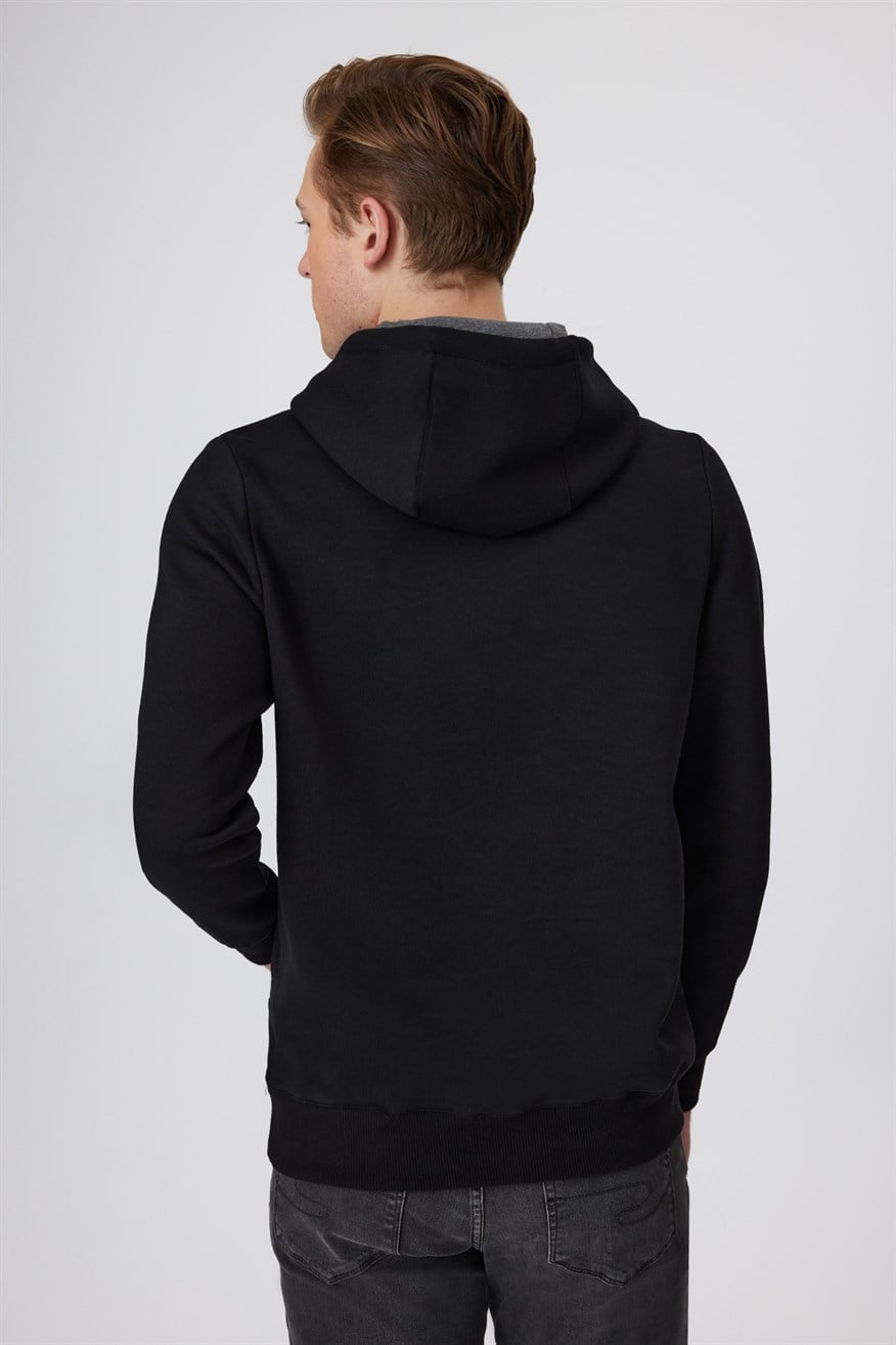 Tess Erkek Kapüşonlu Sweatshırt Siyah