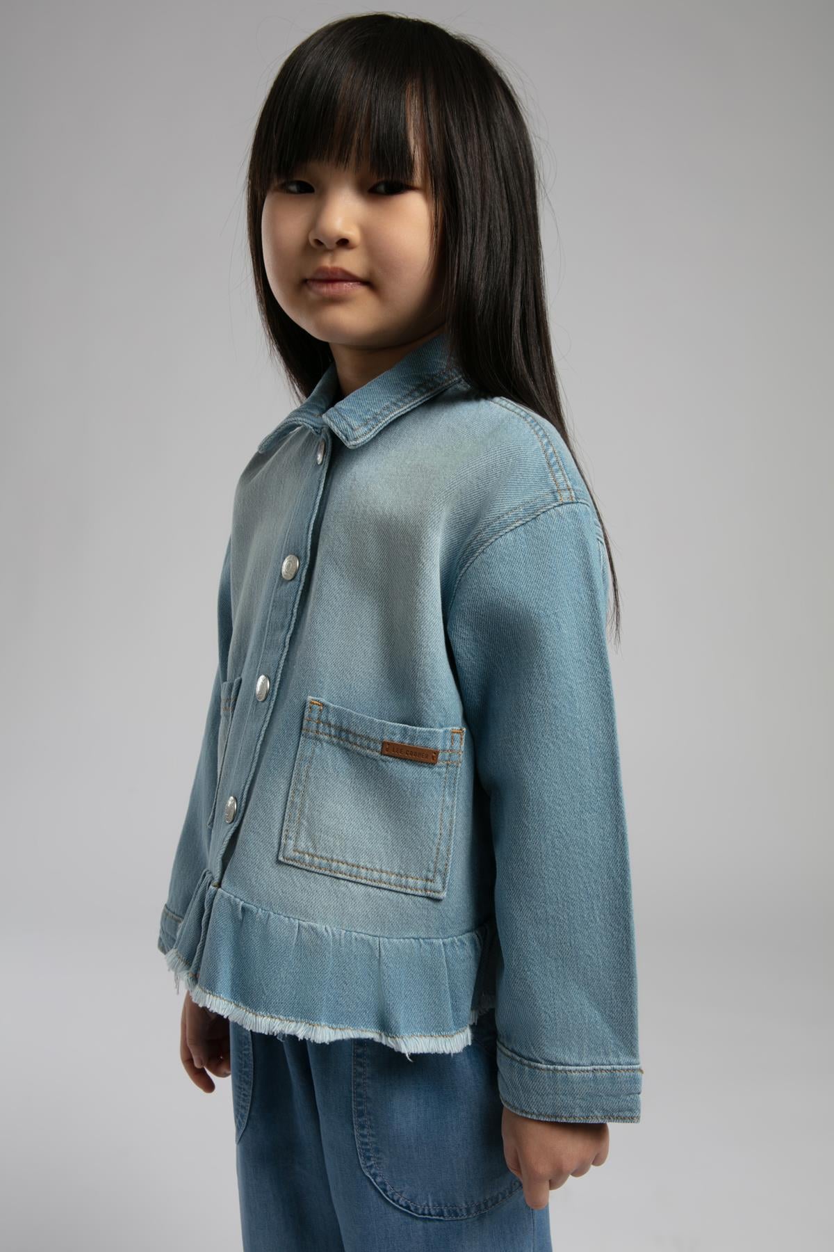 Tiara Kız Çocuk %100 Pamuk Jean Ceket Denim