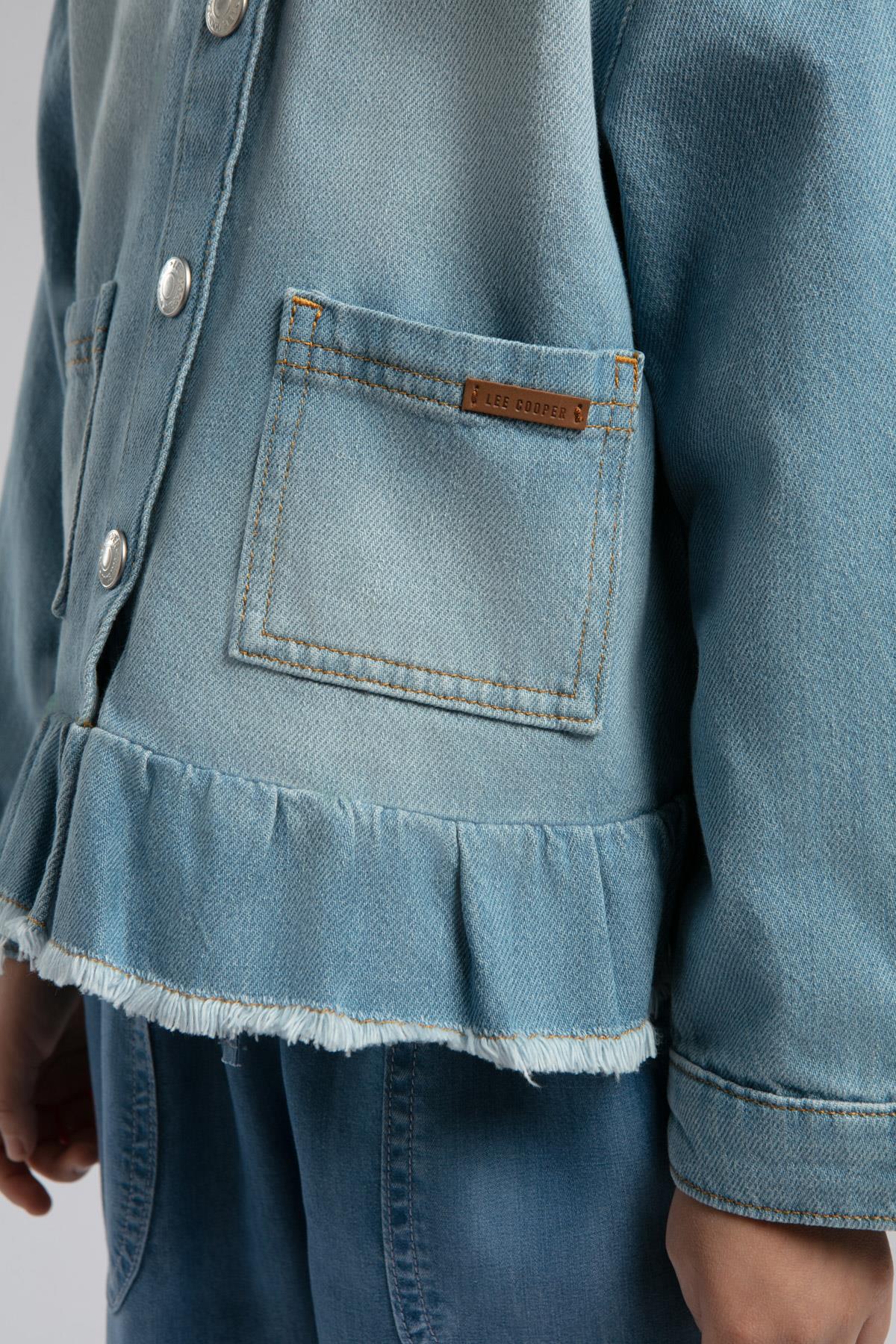 Tiara Kız Çocuk %100 Pamuk Jean Ceket Denim