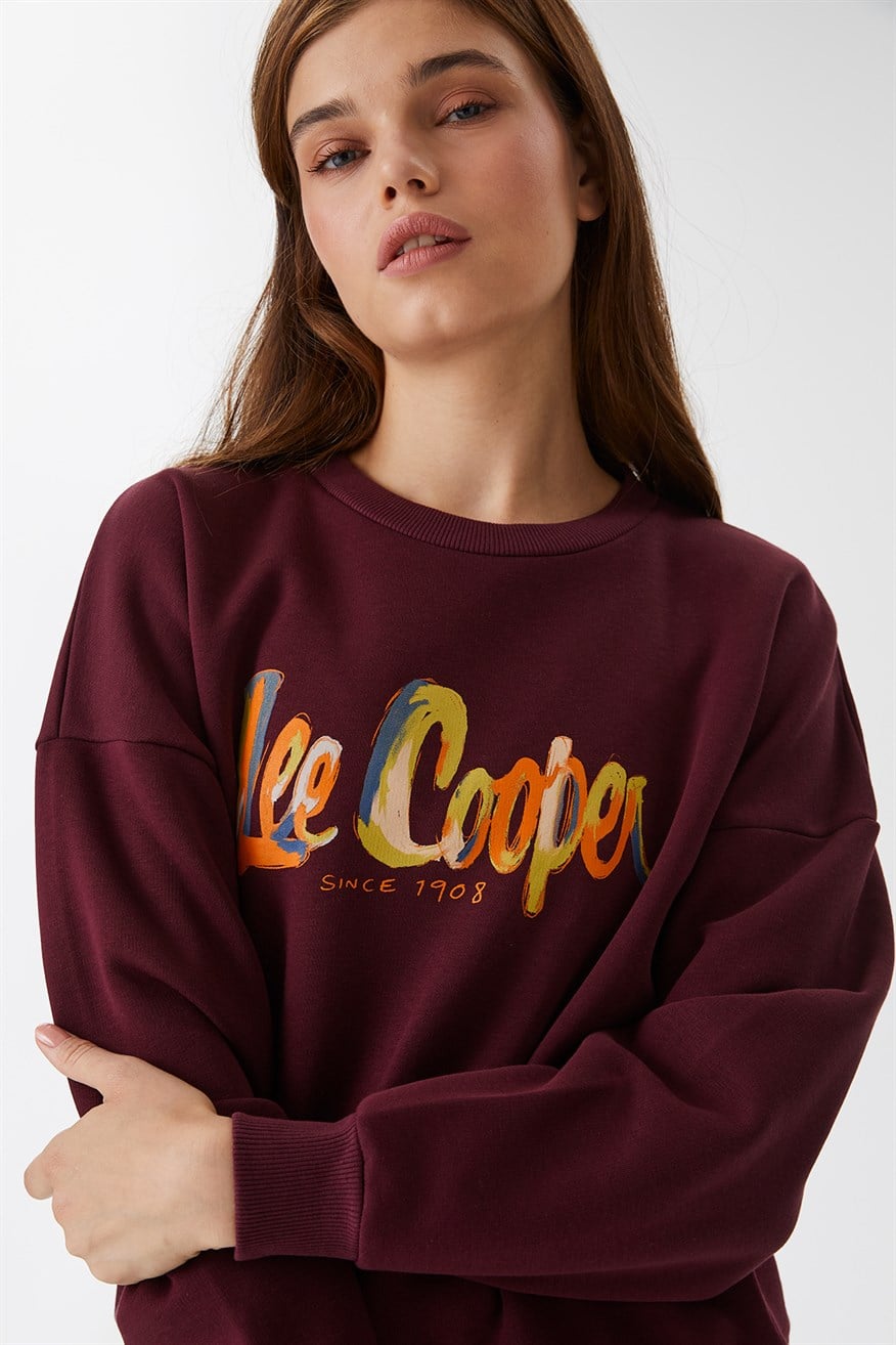 Tila Kadın Bisiklet Yaka Sweatshirt Mürdüm