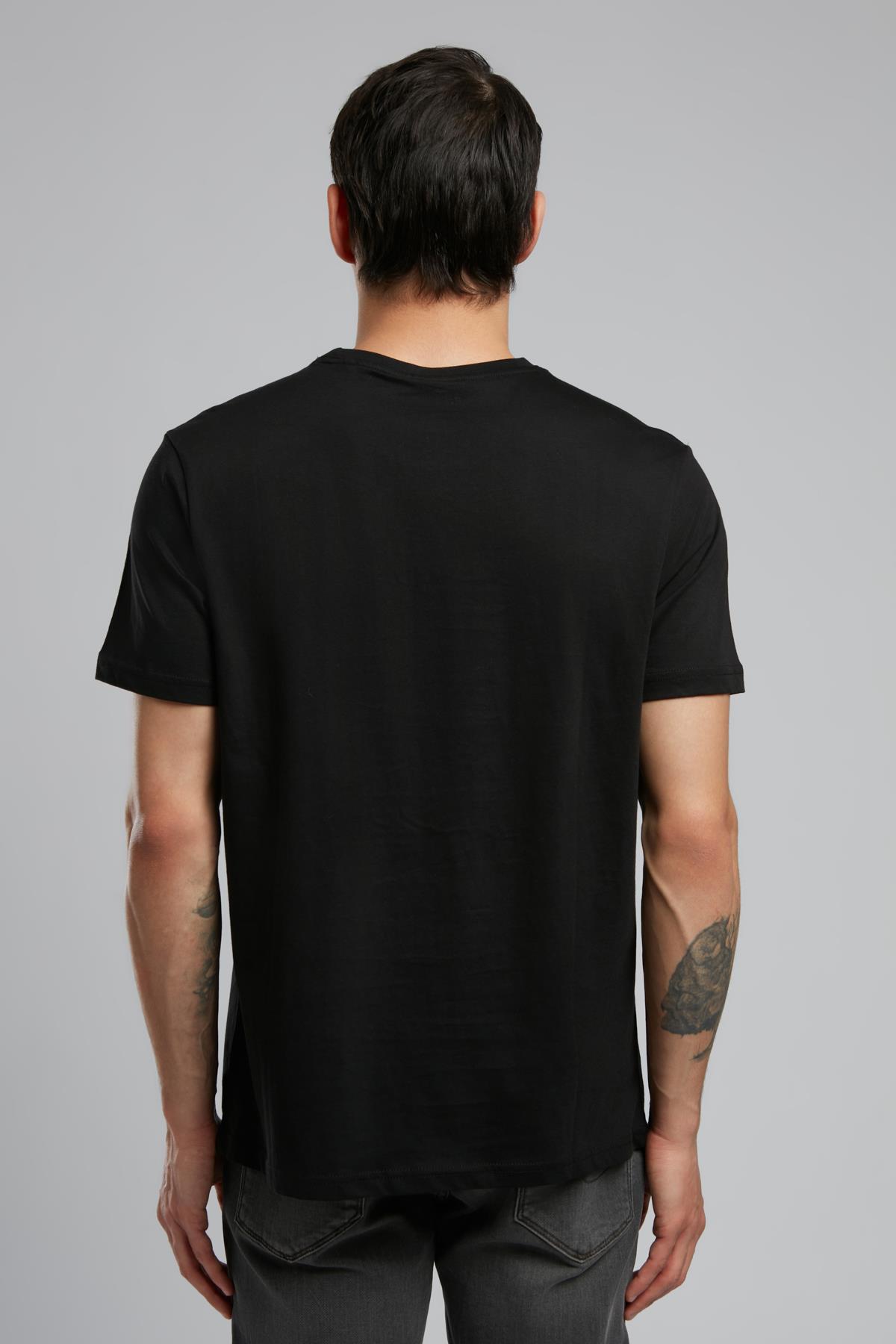 Zora Erkek %100 Pamuk O Yaka T-Shirt Siyah