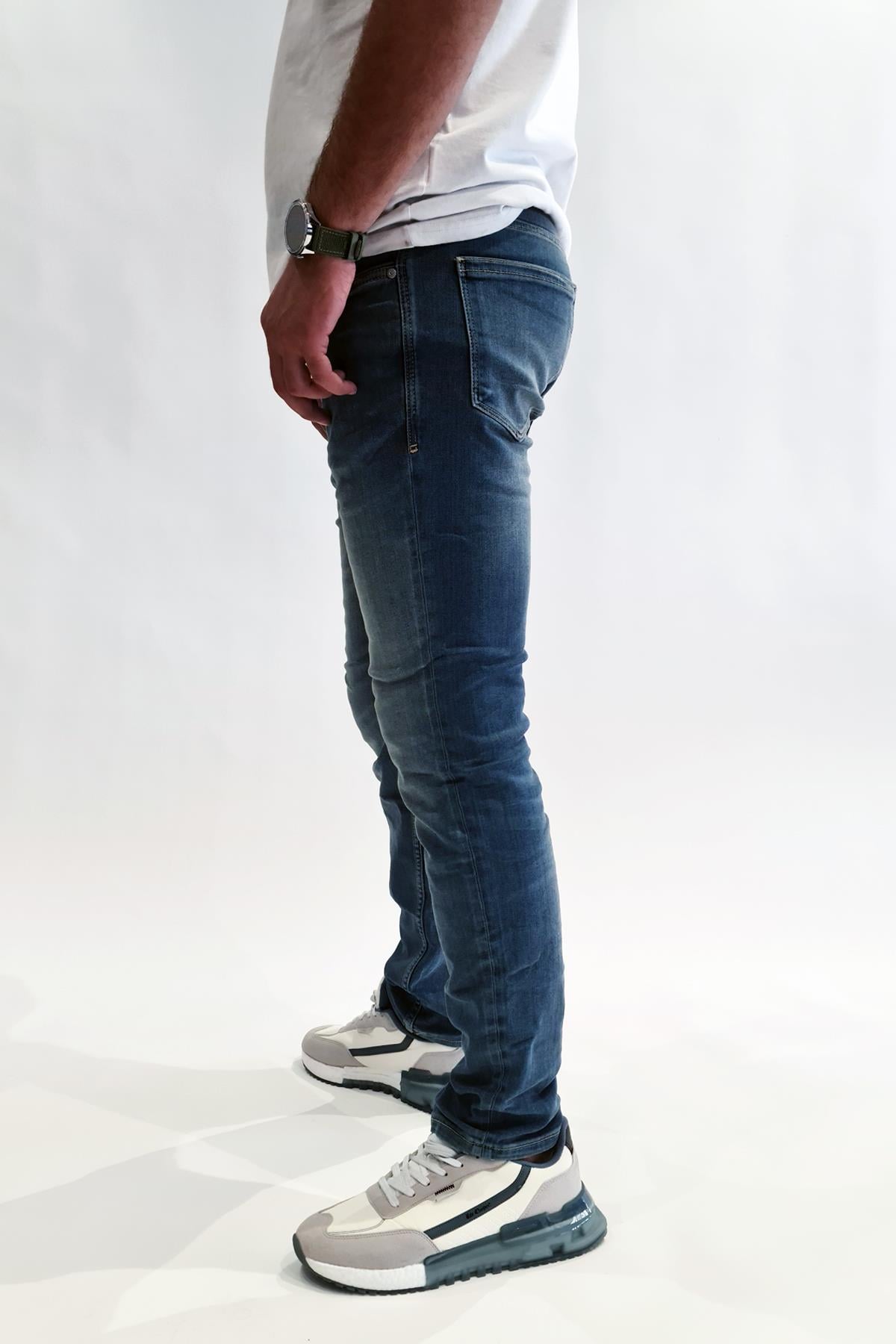 Tom Tailor Normal Bel Dar Kesim Dar Paça Mavi Erkek Jean Pantolon