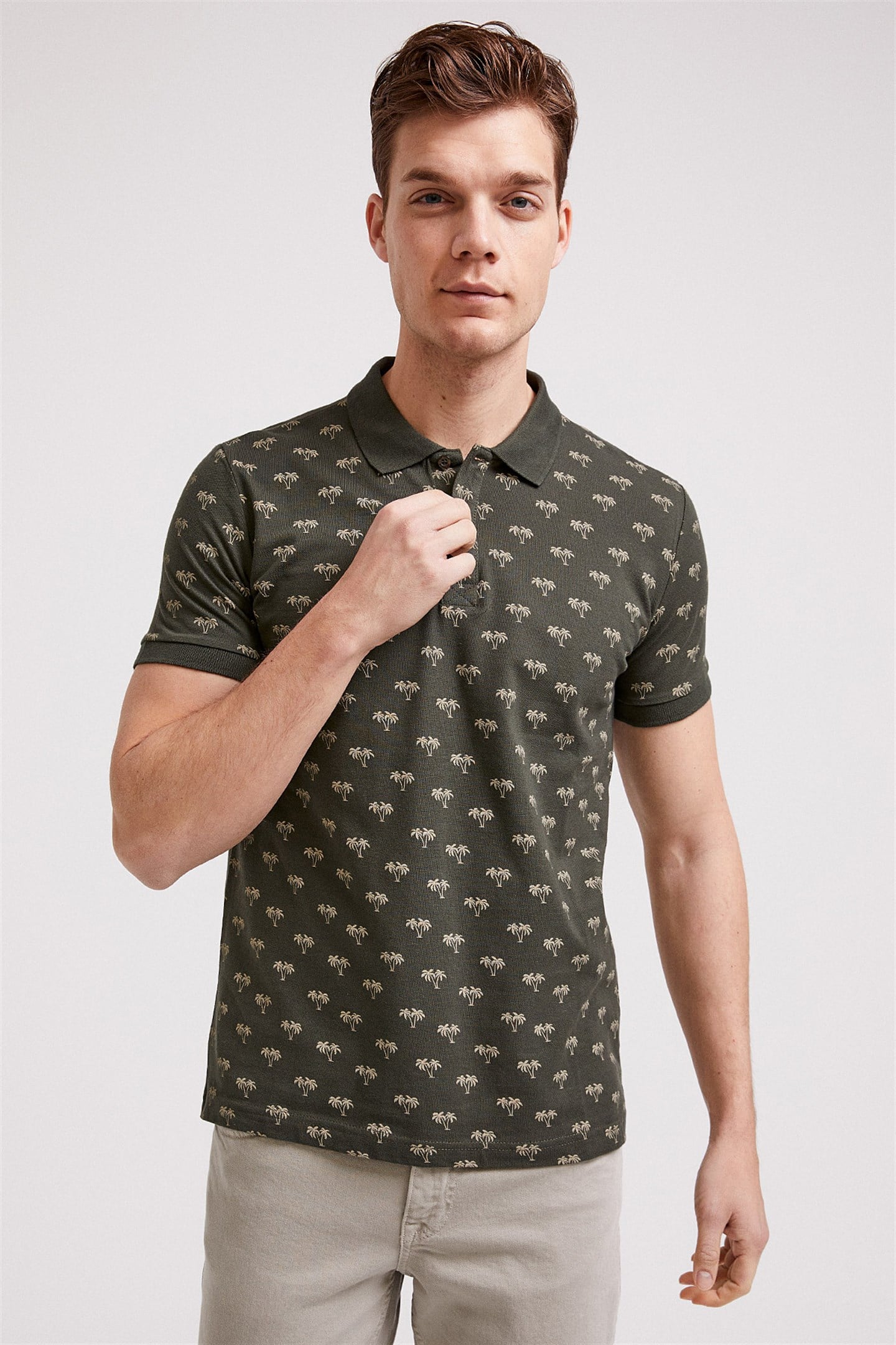 TREE ERKEK BASKILI PİKE POLO YAKA T-SHIRT