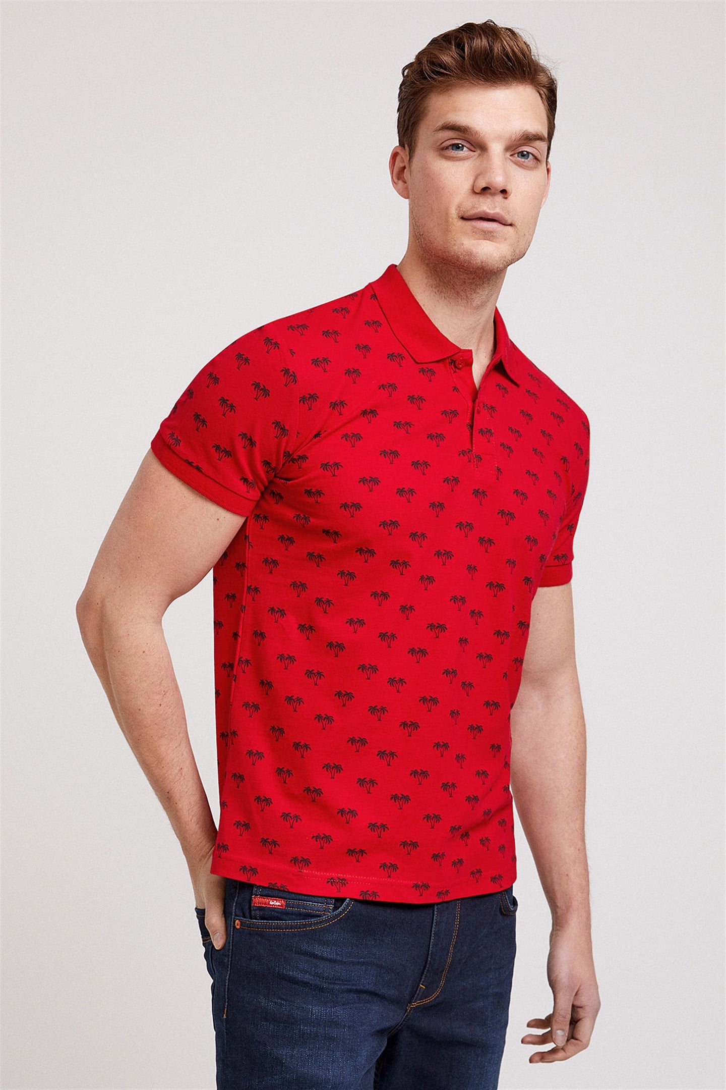 TREE ERKEK BASKILI PİKE POLO YAKA T-SHIRT