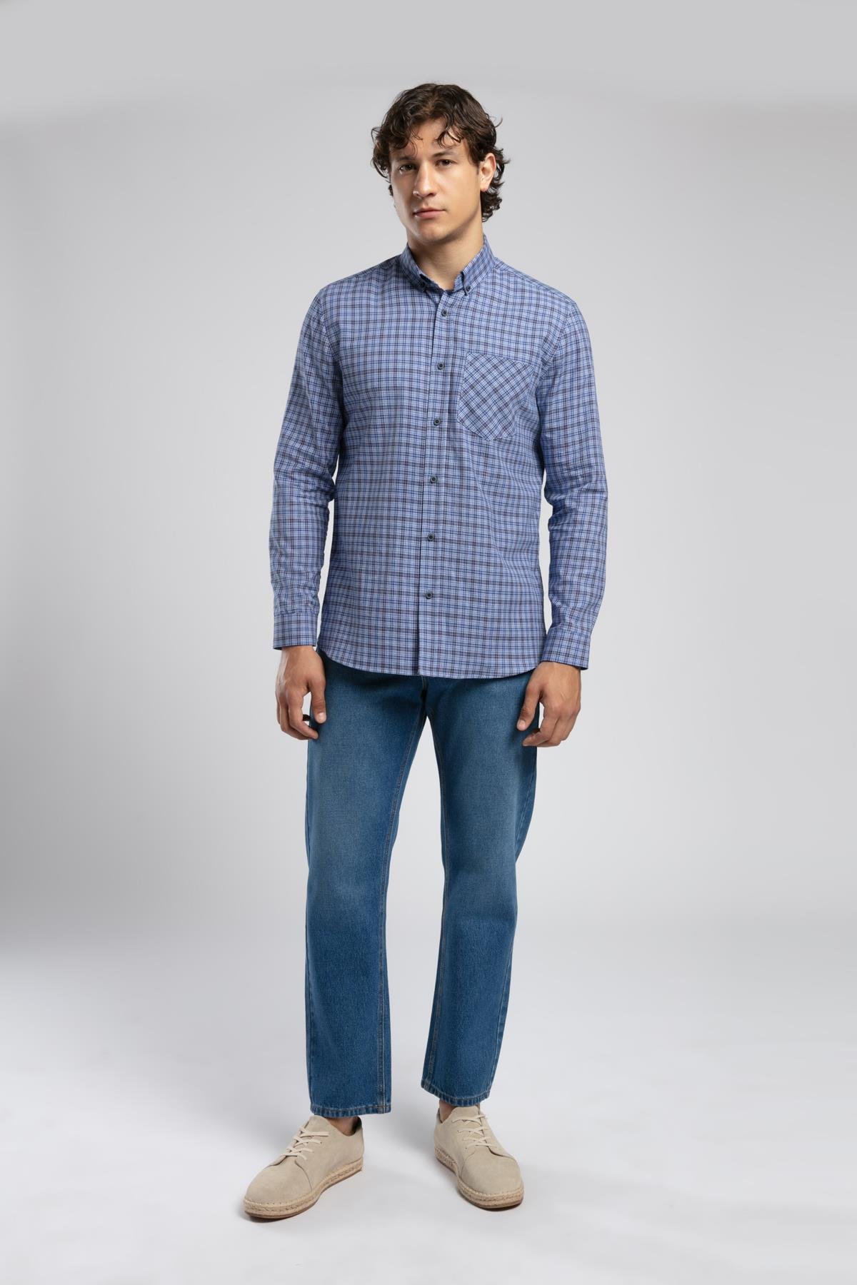 TREVOR 1 ERKEK DOKUMA U.KOL GÖMLEK