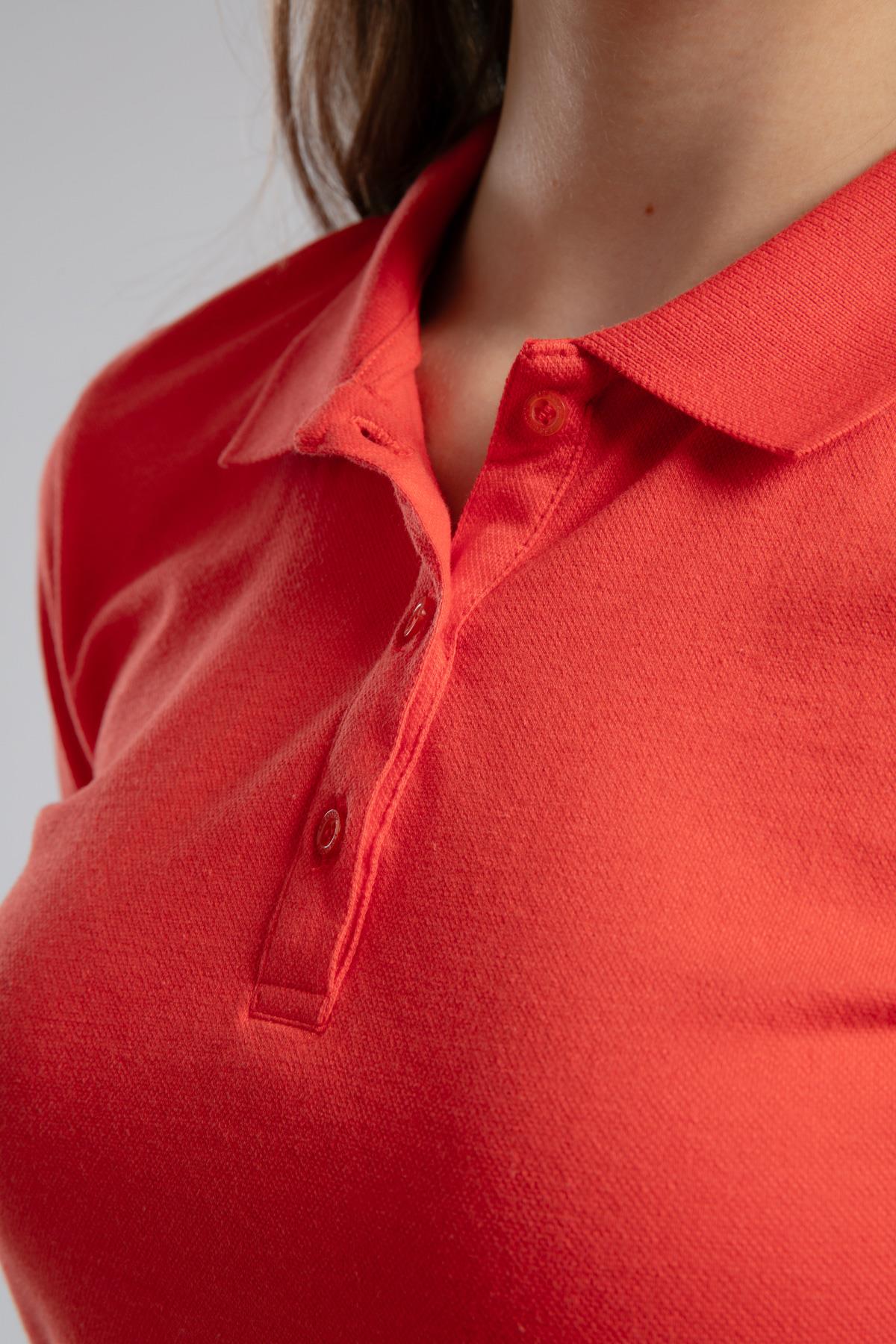 Twıko Kadın Pike Polo Yaka T-Shırt Mercan