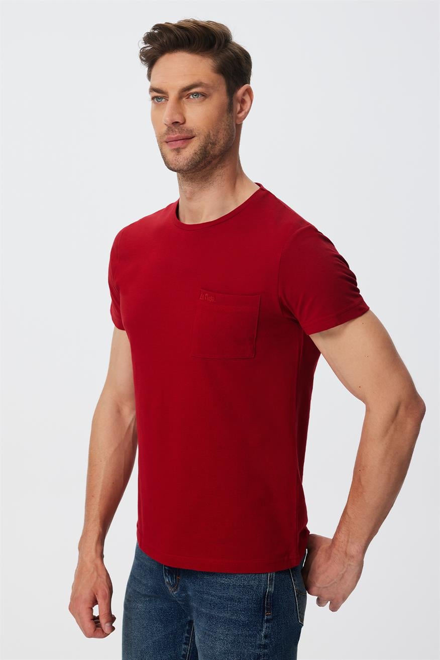 Twingo Erkek %100 Pamuk O Yaka Pike T-Shirt Kırmızı