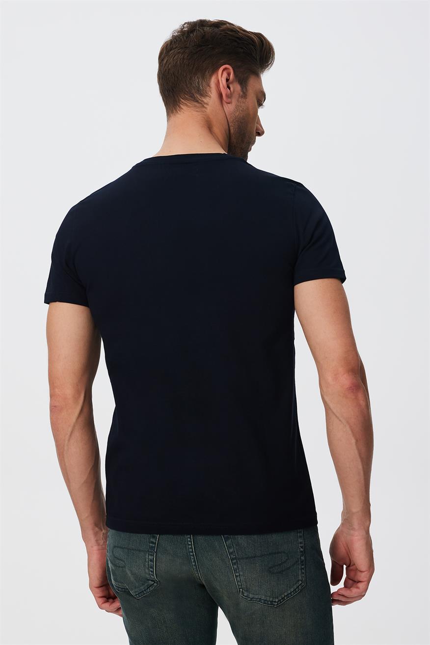 Twingos 1 Erkek %100 Pamuk Pike O Yaka T-Shirt Lacivert