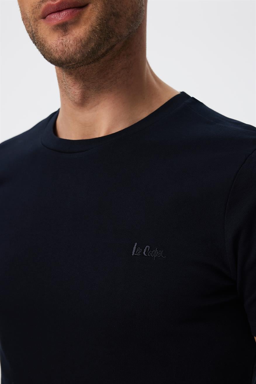 Twingos 1 Erkek %100 Pamuk Pike O Yaka T-Shirt Lacivert
