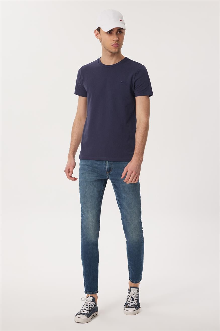 Twingos 3 Erkek %100 Pamuk Pike O Yaka T-Shirt Lacivert