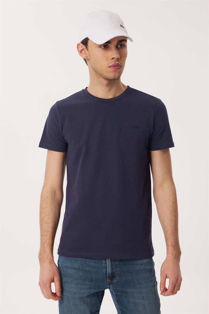 Twingos 3 Erkek %100 Pamuk Pike O Yaka T-Shirt Lacivert
