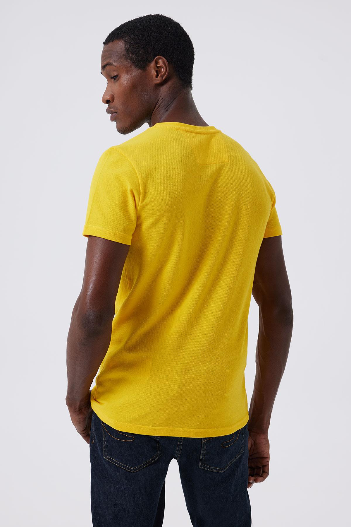 Twingos 6 Erkek %100 Pamuk Pike O Yaka T-Shirt Sarı