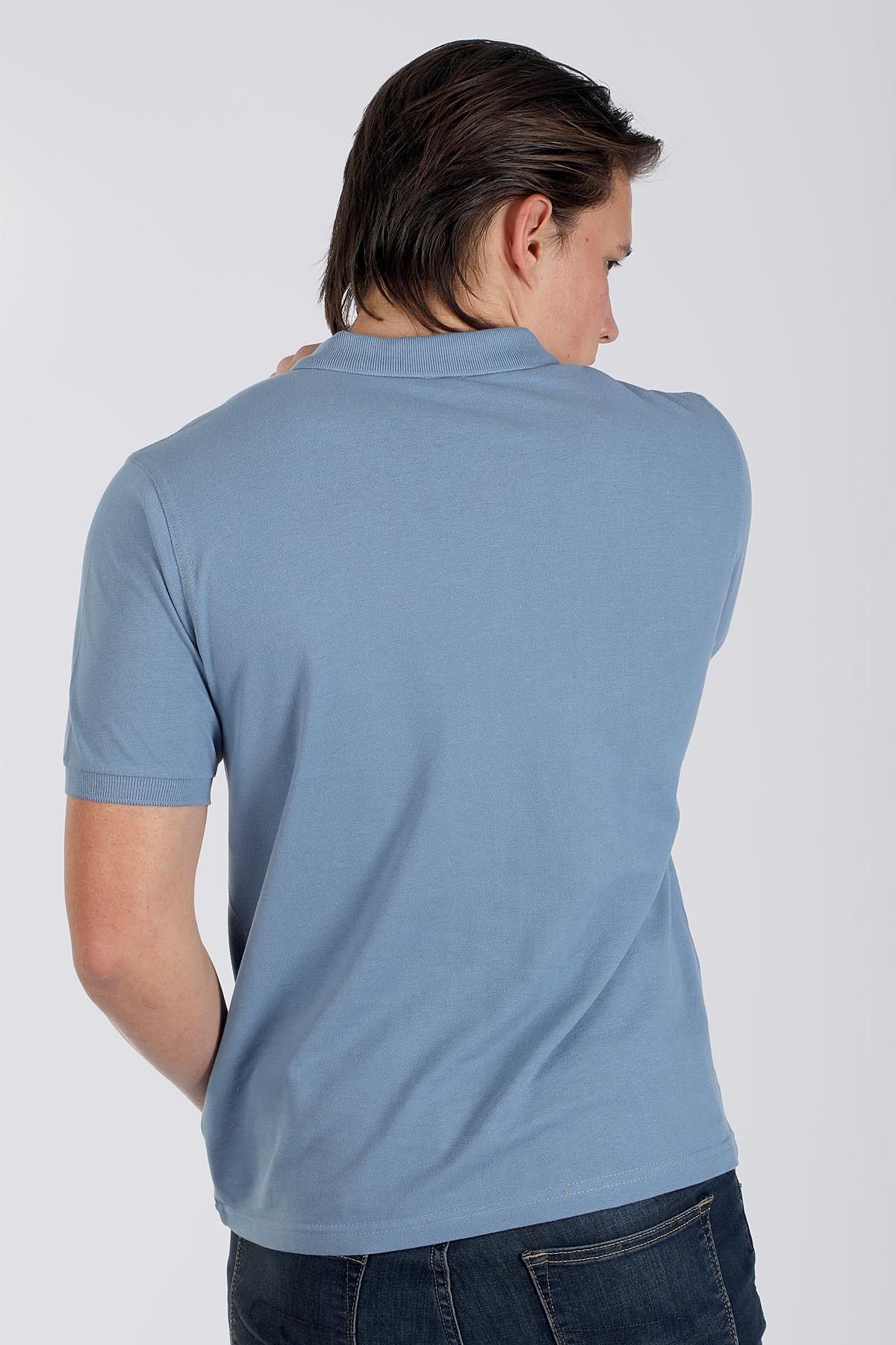 Twins 1 Erkek %100 Pamuk Pike Polo Yaka T-Shirt Açık Mavi