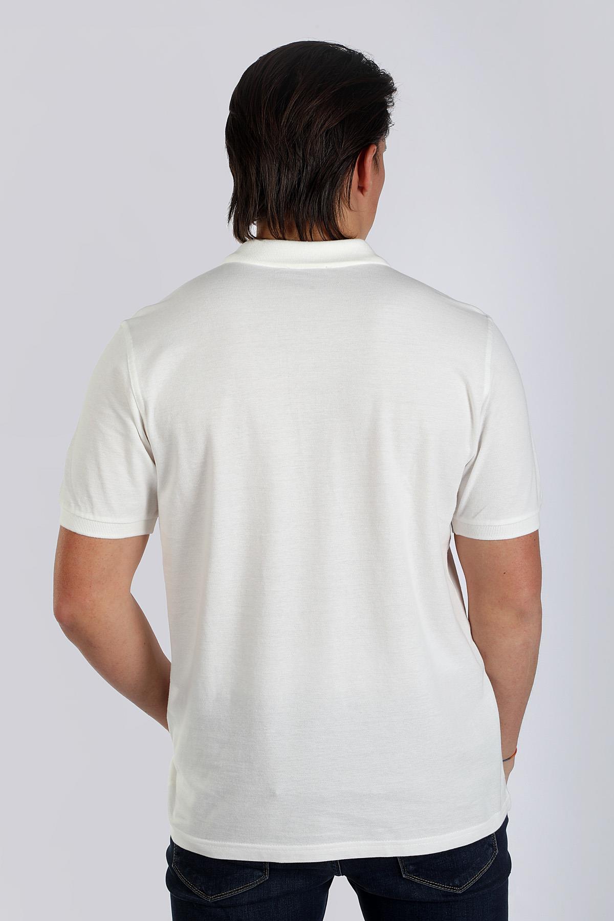 Twins 1 Erkek %100 Pamuk Pike Polo Yaka T-Shirt Ekru