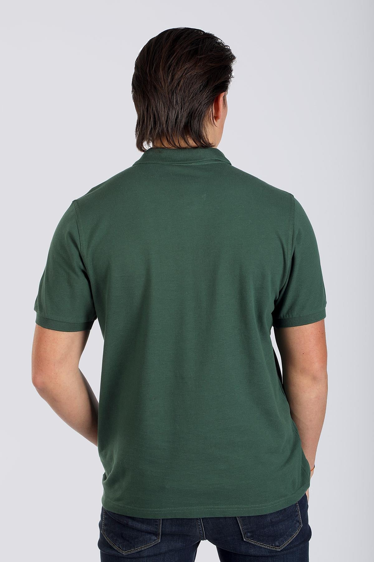 Twins 1 Erkek %100 Pamuk Pike Polo Yaka T-Shirt Koyu Yeşil