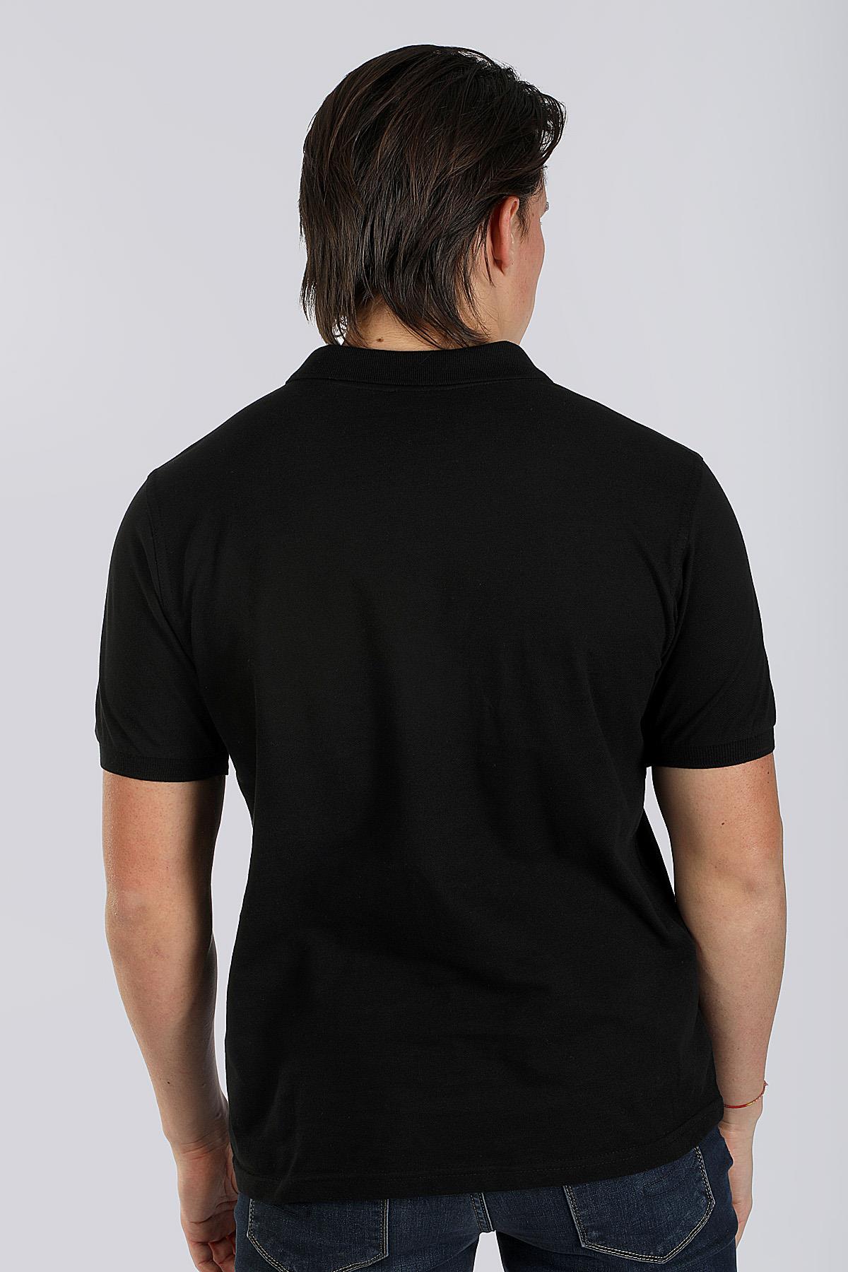 Twins 1 Erkek %100 Pamuk Pike Polo Yaka T-Shirt Siyah