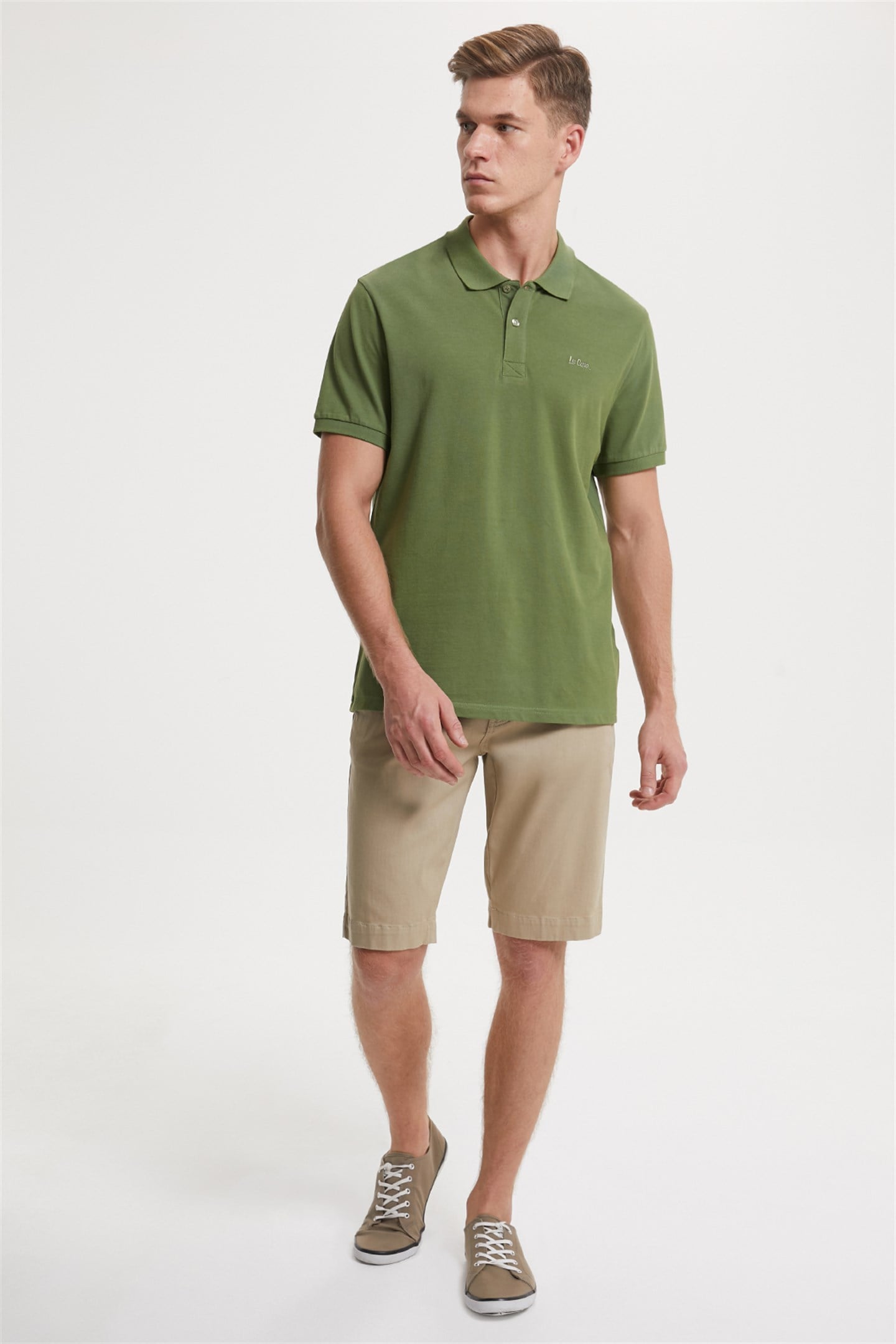 Twins Erkek %100 Pamuk Polo Yaka T-Shirt Yeşil