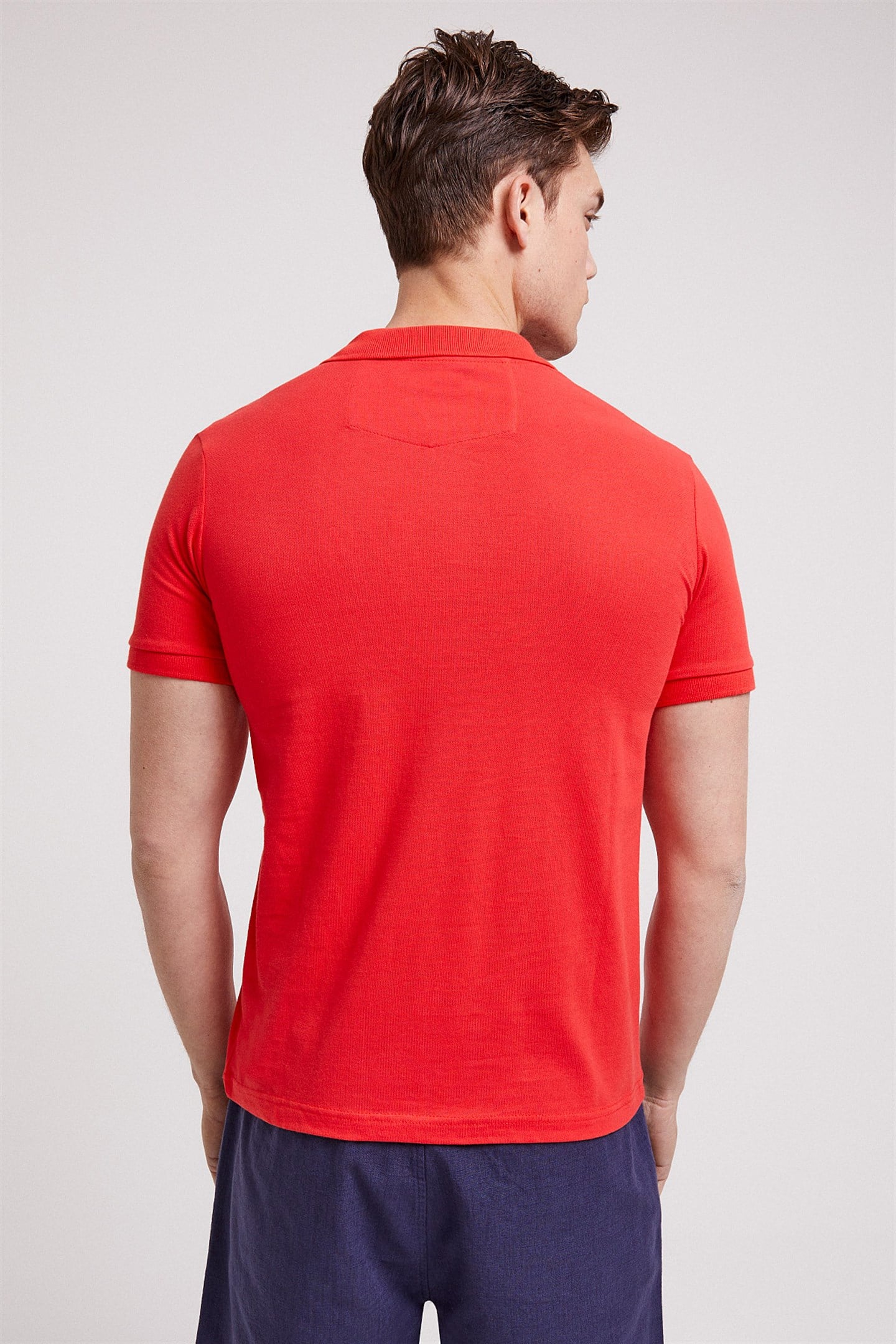 Twins Erkek %100 Pamuk Polo Yaka T-Shirt Mercan