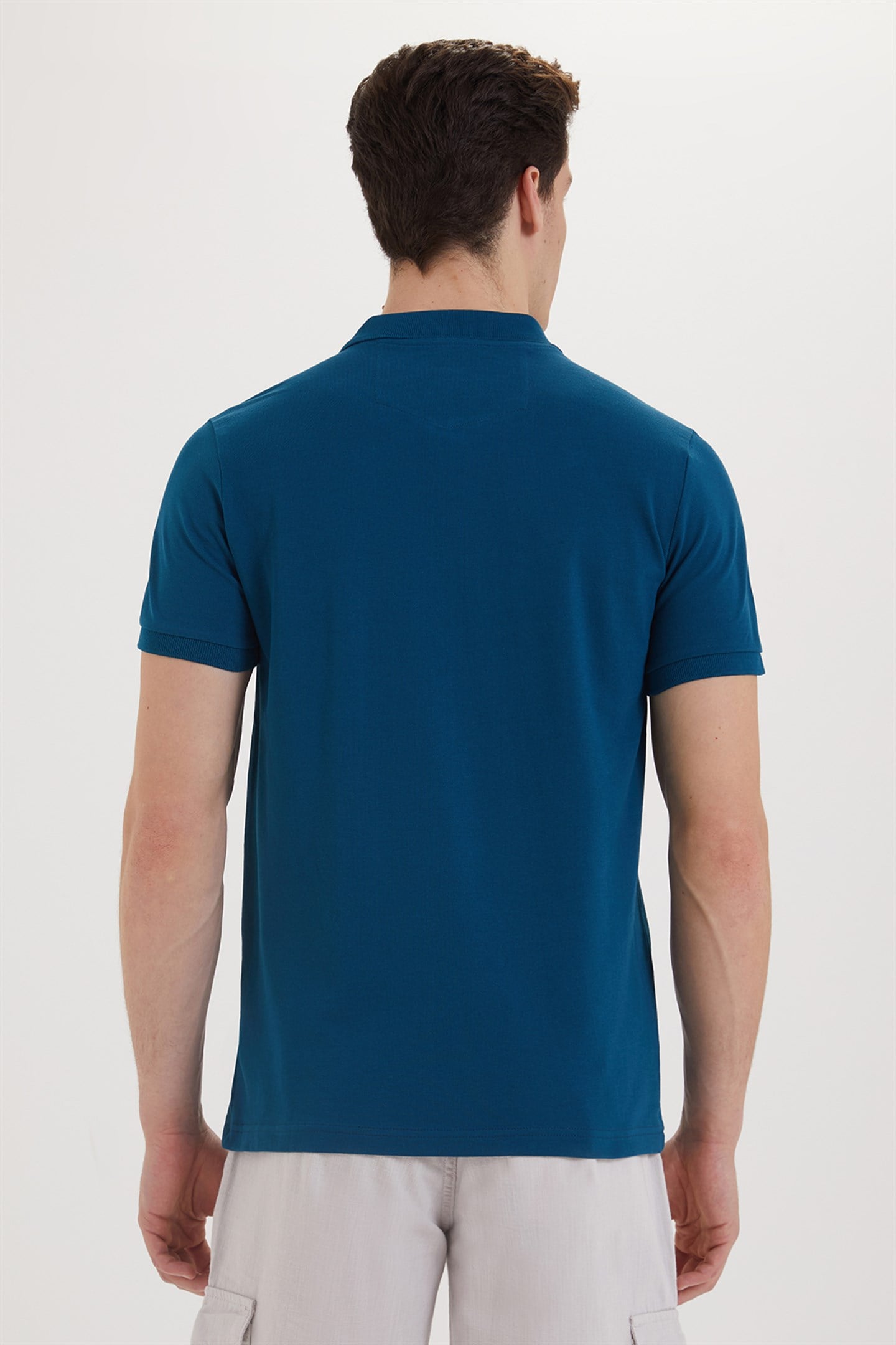 Twins Erkek %100 Pamuk Polo Yaka T-Shirt Petrol