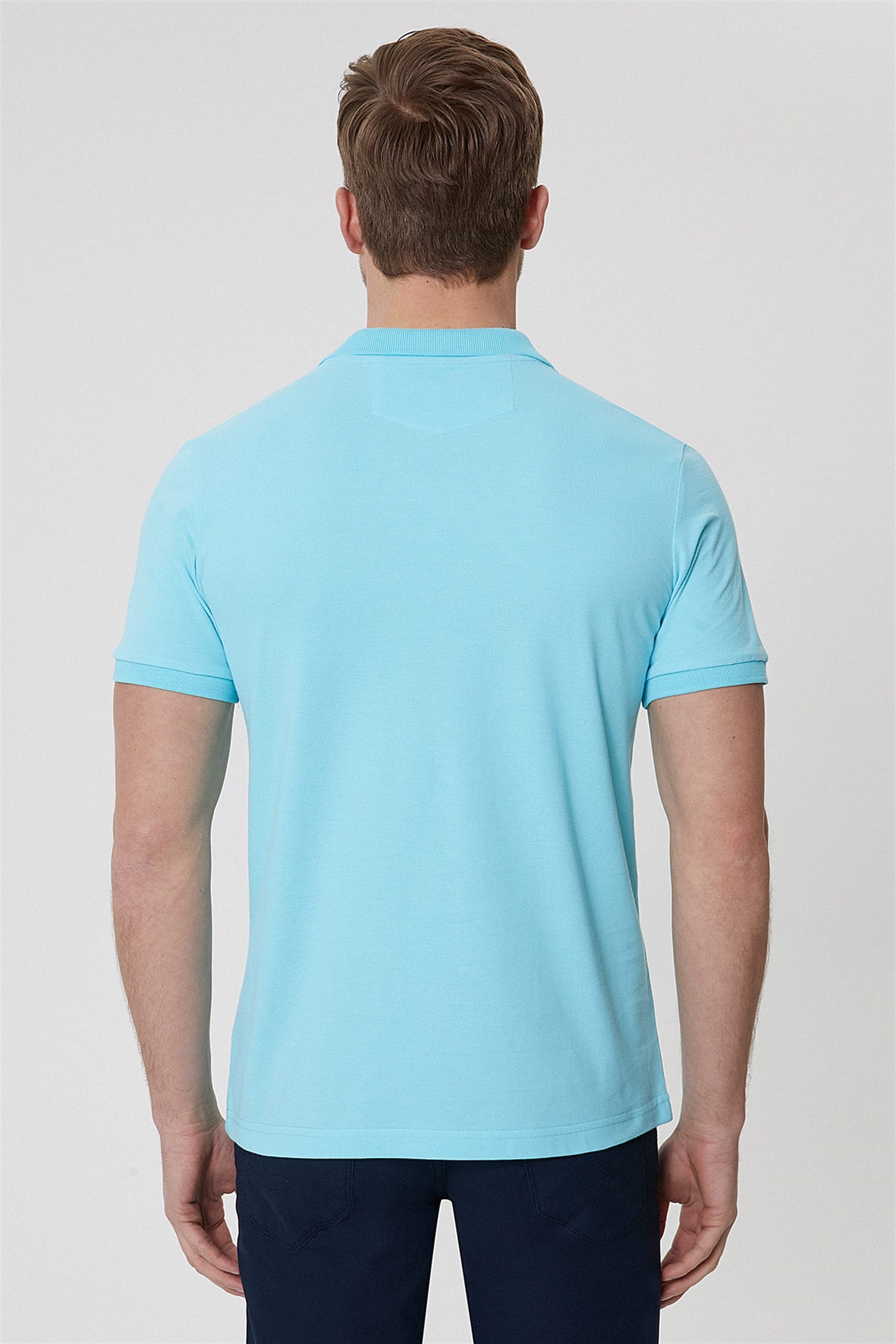 Twins Erkek %100 Pamuk Polo Yaka T-Shirt Turkuaz