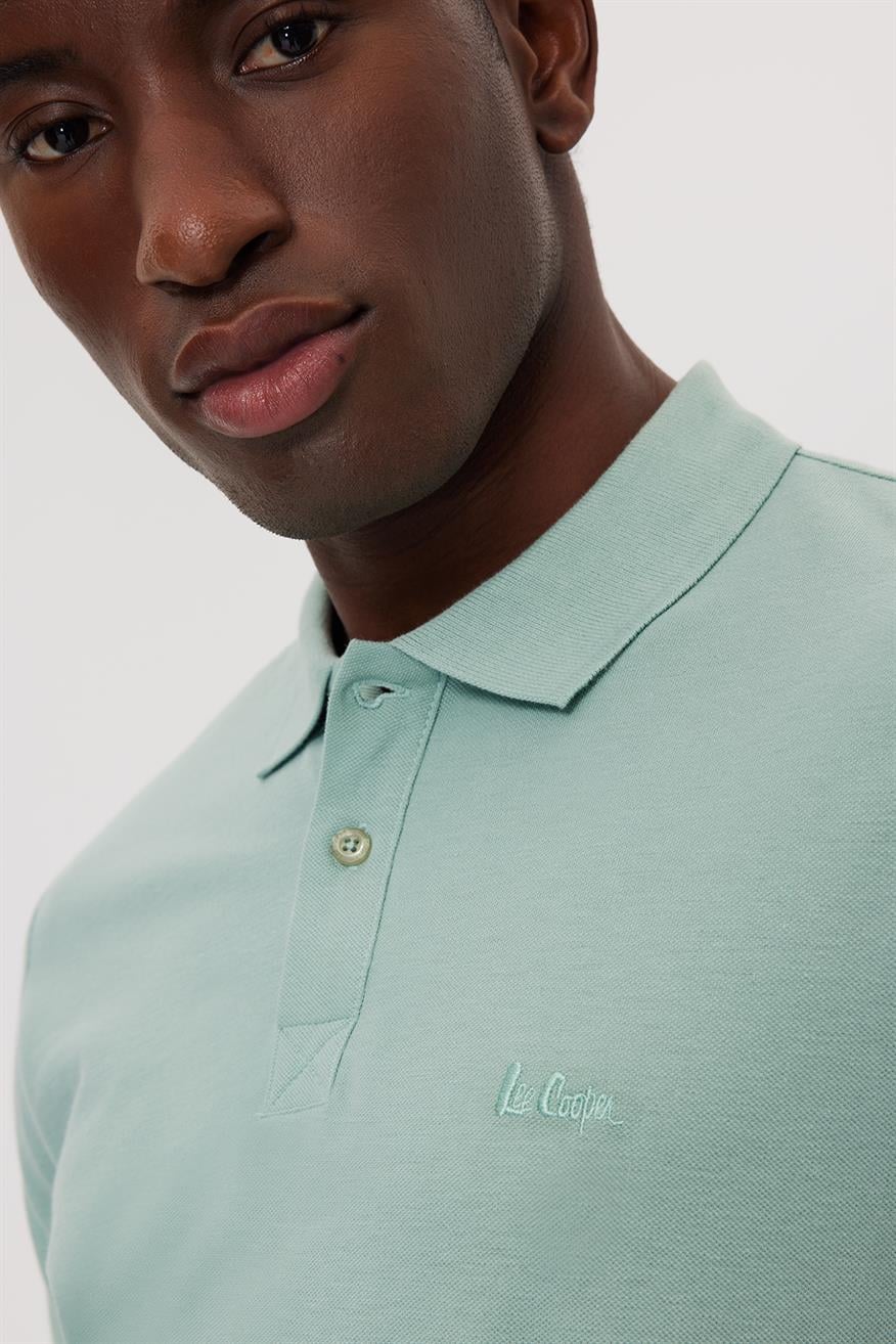 Twins Erkek %100 Pamuk Polo Yaka T-Shirt Çağla Yeşili