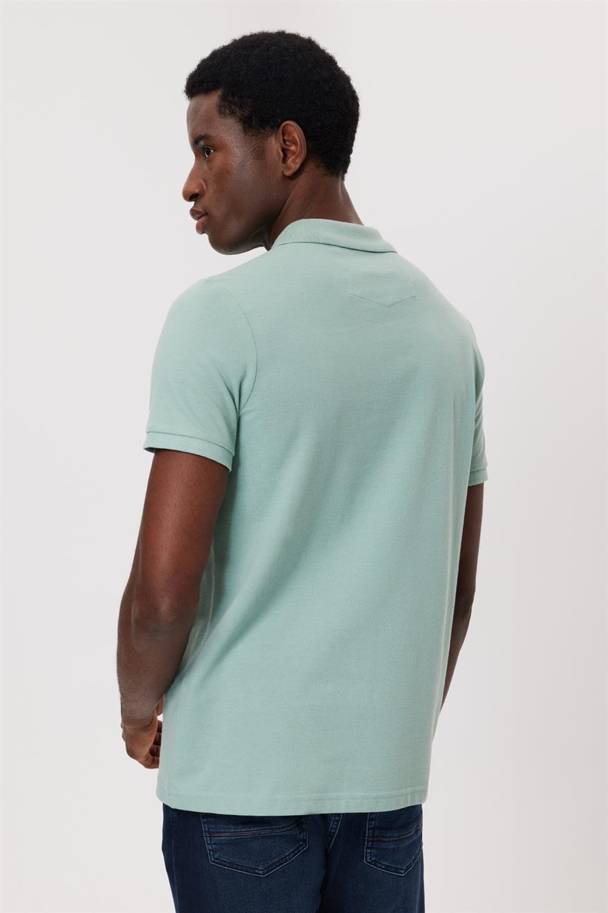 Twins Erkek %100 Pamuk Polo Yaka T-Shirt Çağla Yeşili