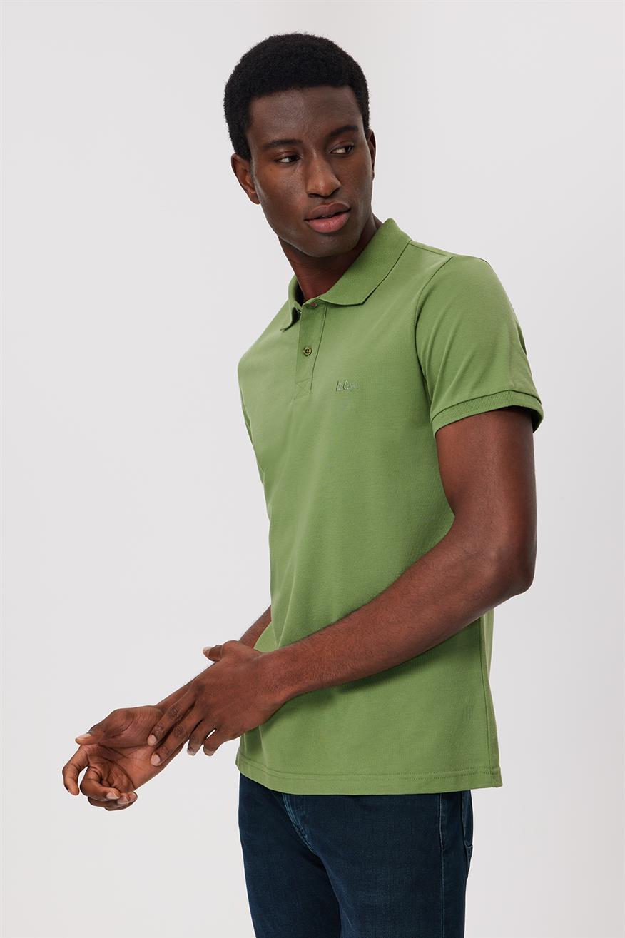 Twins Erkek %100 Pamuk Polo Yaka T-Shirt Yeşil