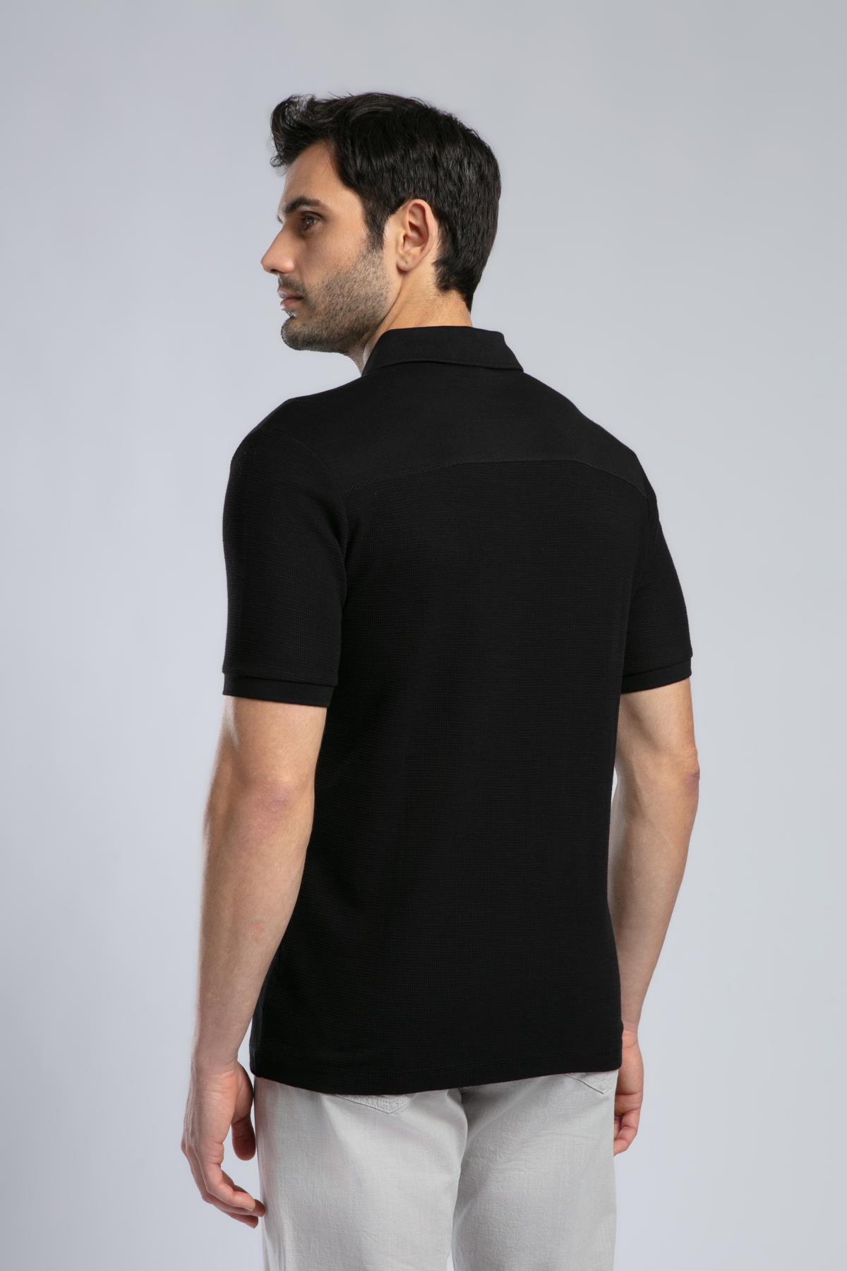 Tyler Erkek %100 Pamuk Polo Yaka T-Shirt Siyah