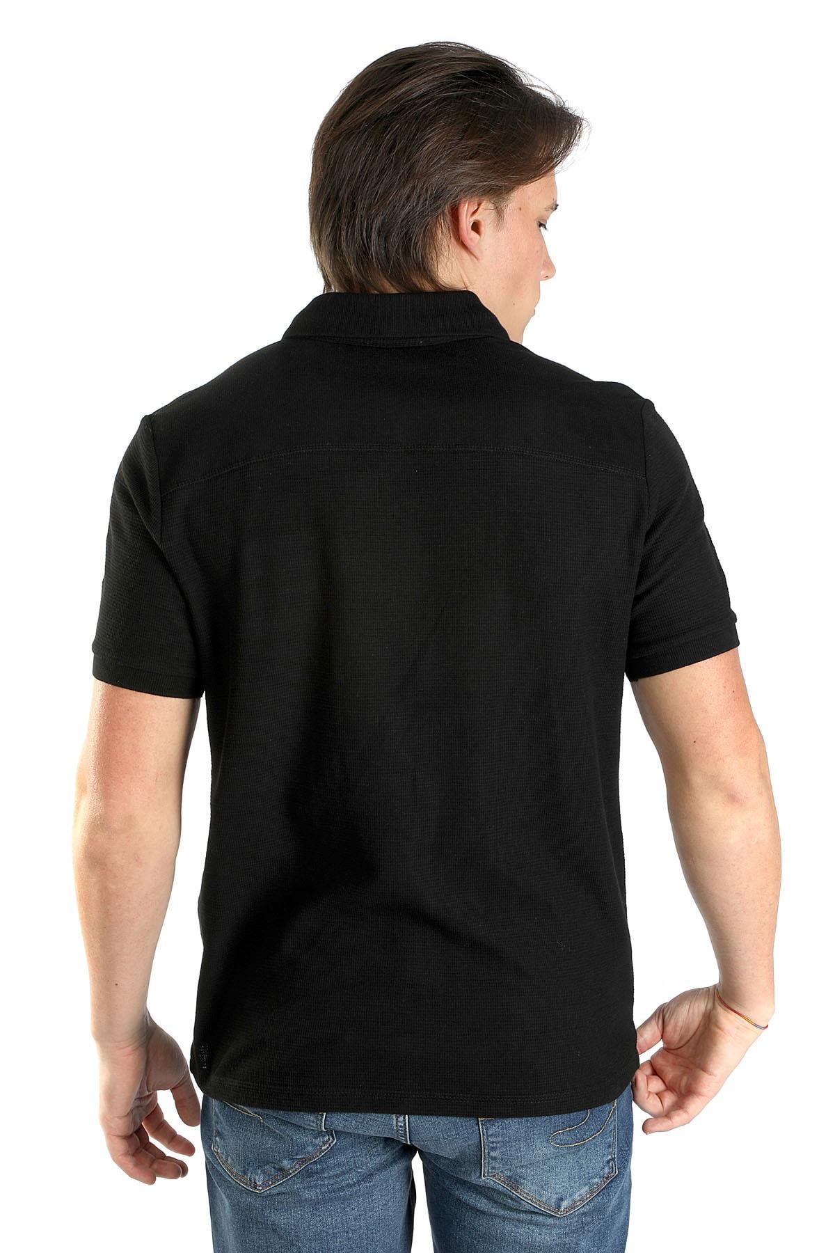 Tylen Erkek %100 Pamuk Polo Yaka T-Shirt Siyah
